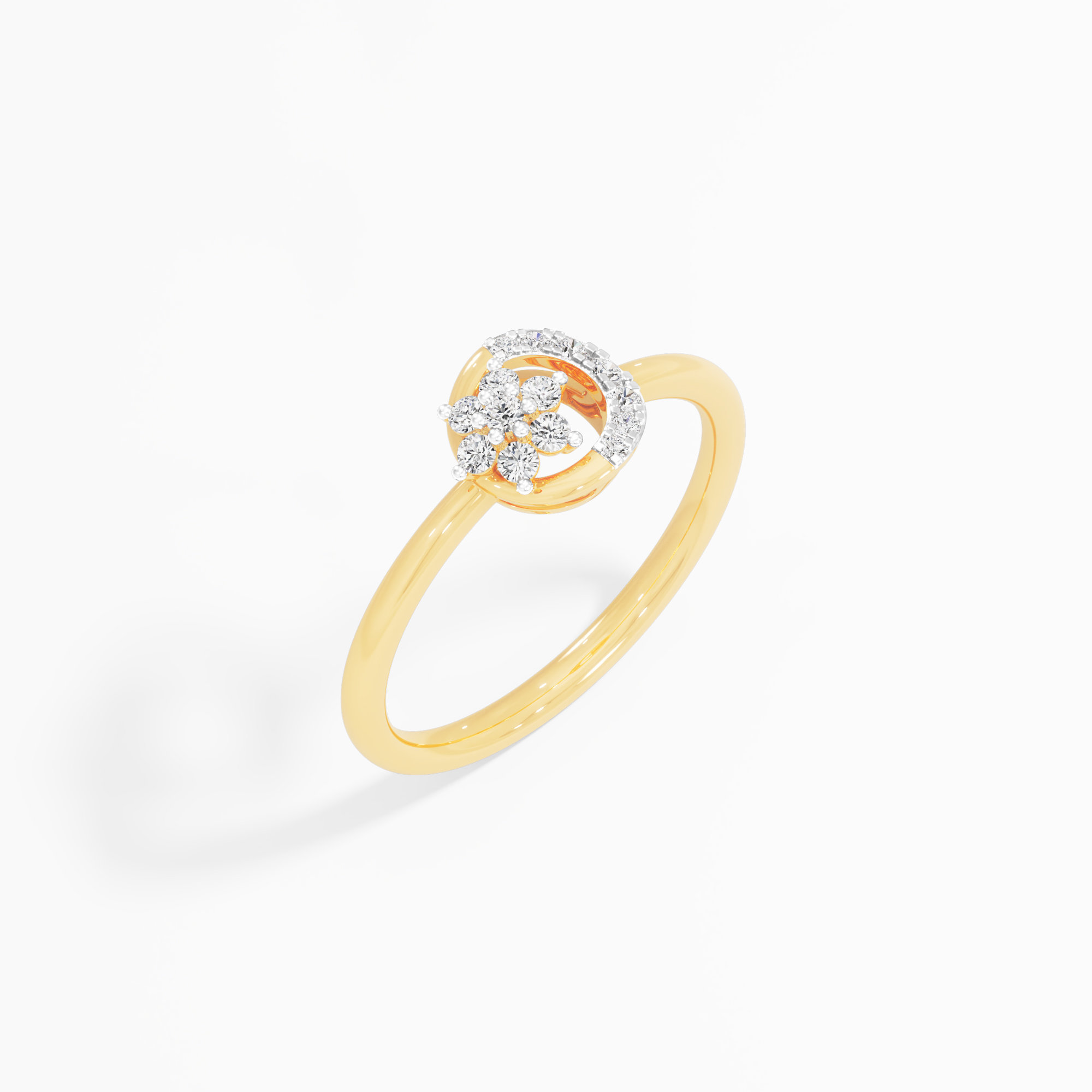 Enchanted Aura Halos Ring in 9KT Yellow Gold (Diamond Quality: FG-VVS VS)
