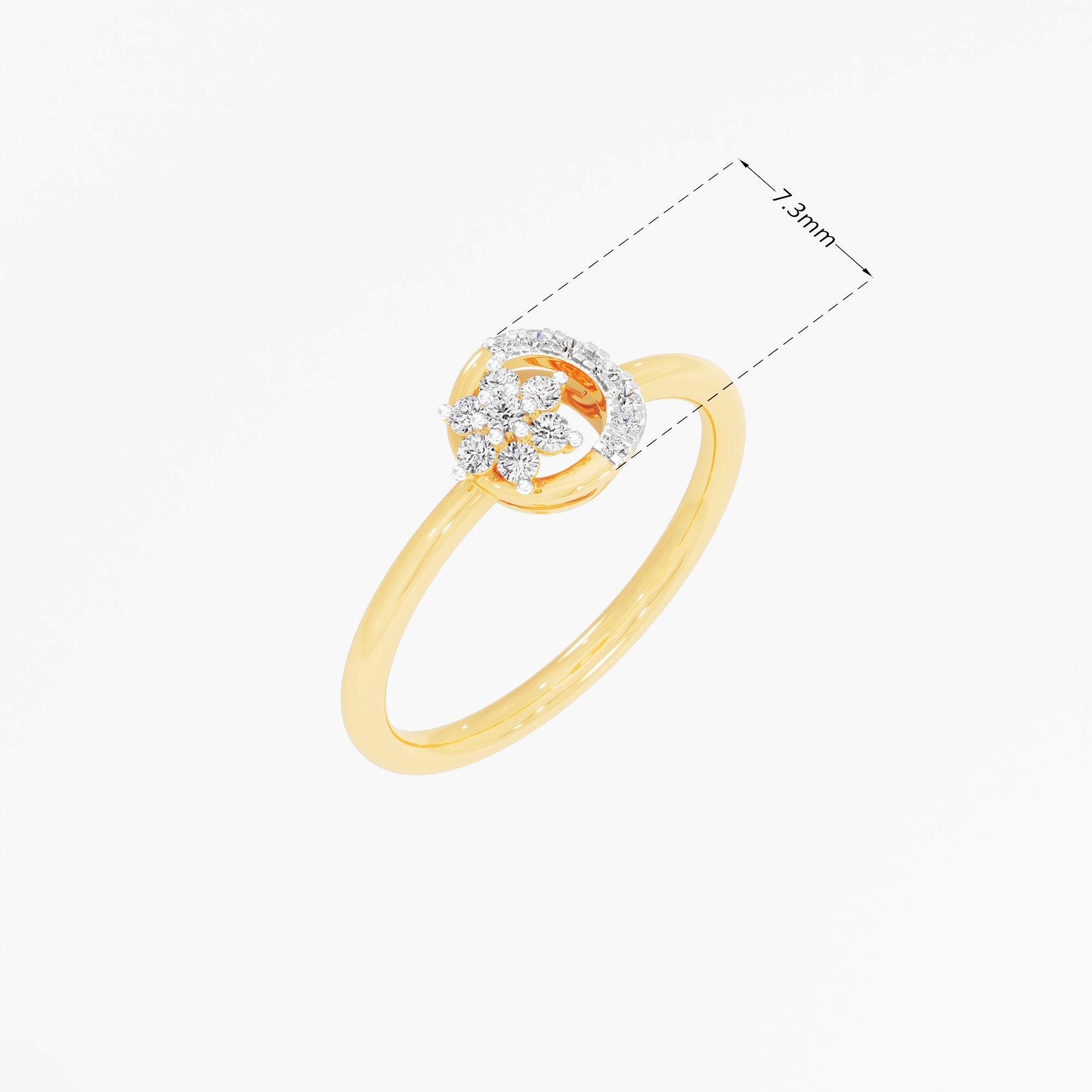 Enchanted Aura Halos Ring in 9KT Yellow Gold (Diamond Quality: FG-VVS VS)