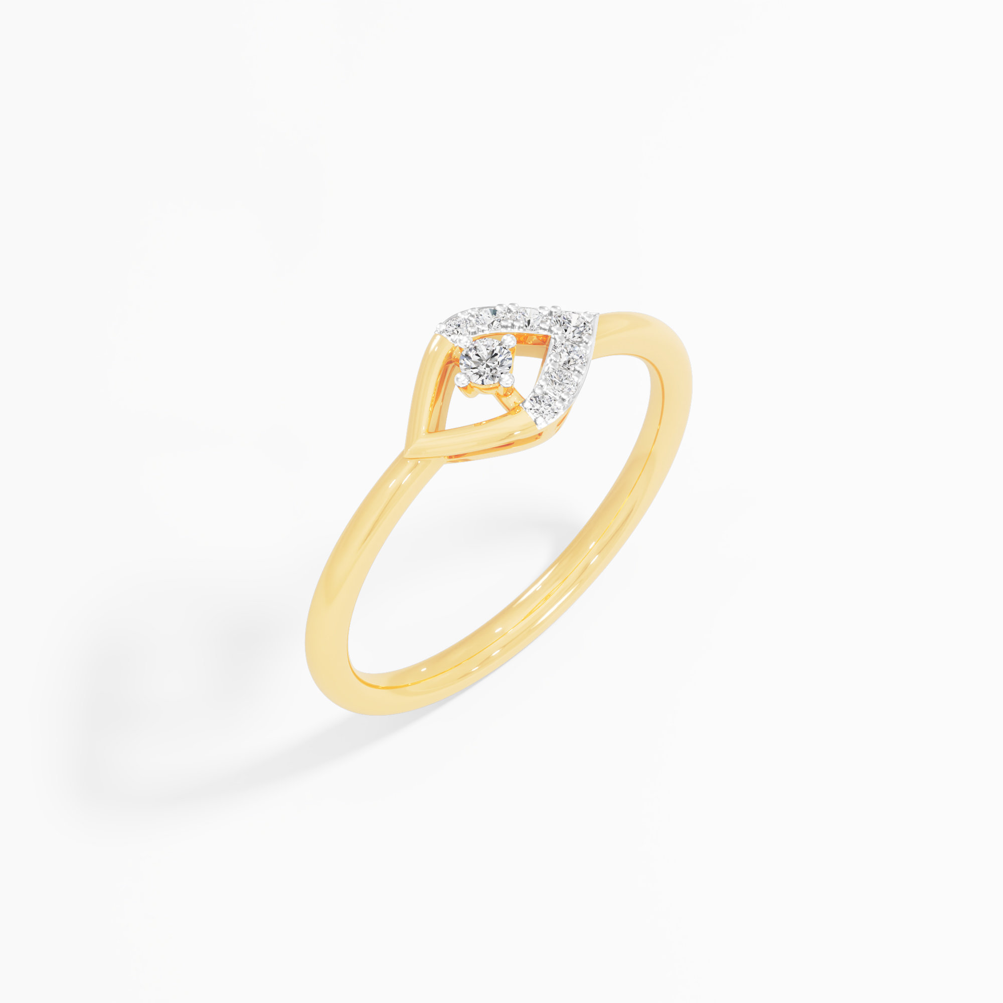 Starlight Teardrop Halos Ring in 9KT Yellow Gold (Diamond Quality: FG-VVS VS)