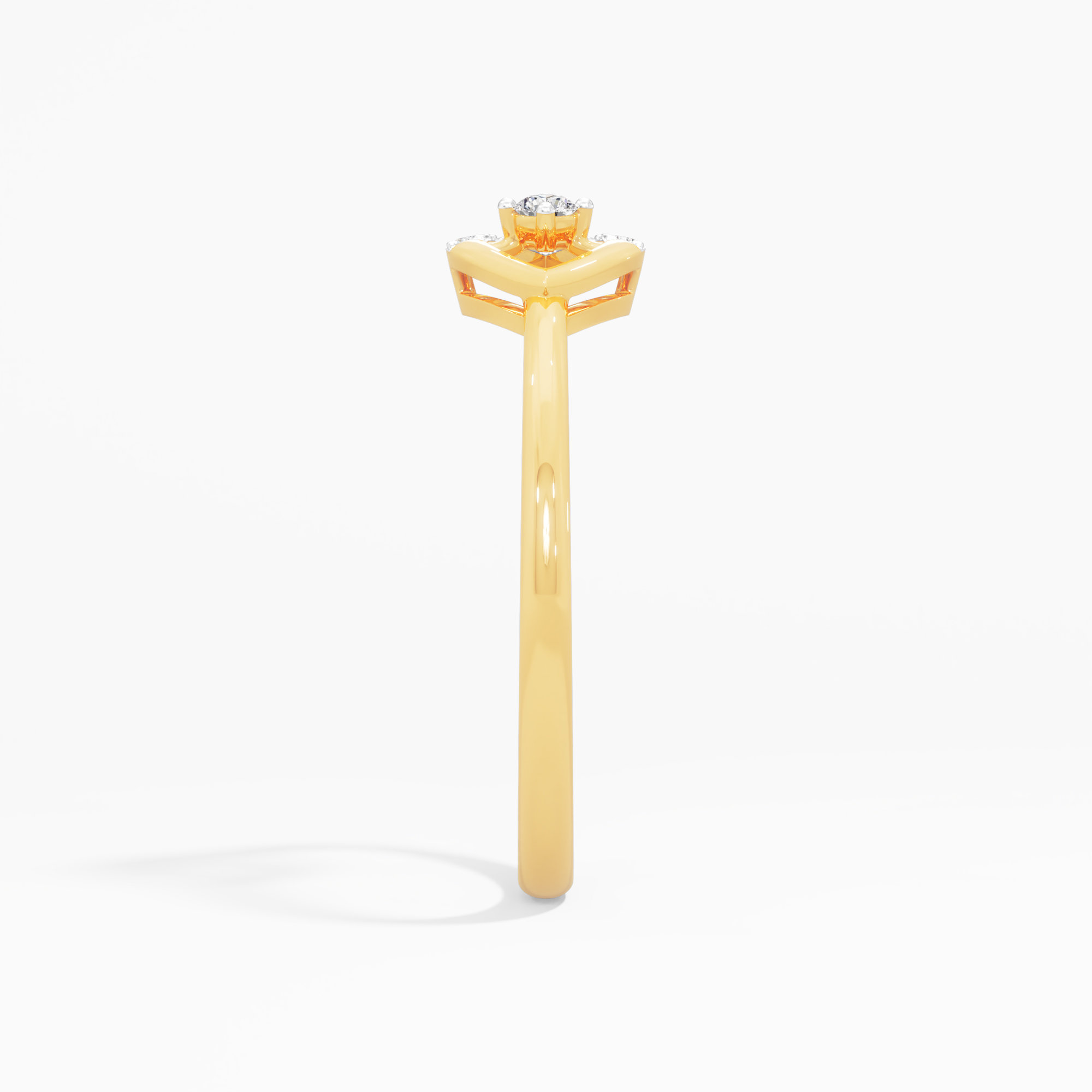 Starlight Teardrop Halos Ring in 9KT Yellow Gold (Diamond Quality: FG-VVS VS)