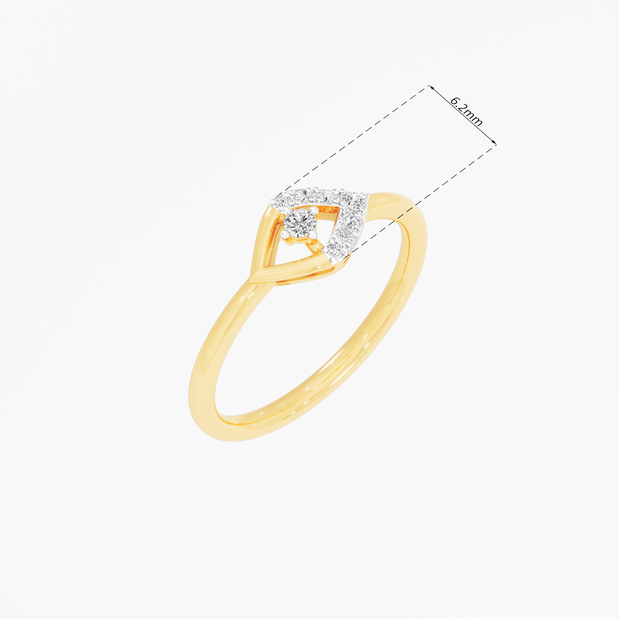 Starlight Teardrop Halos Ring in 9KT Yellow Gold (Diamond Quality: FG-VVS VS)
