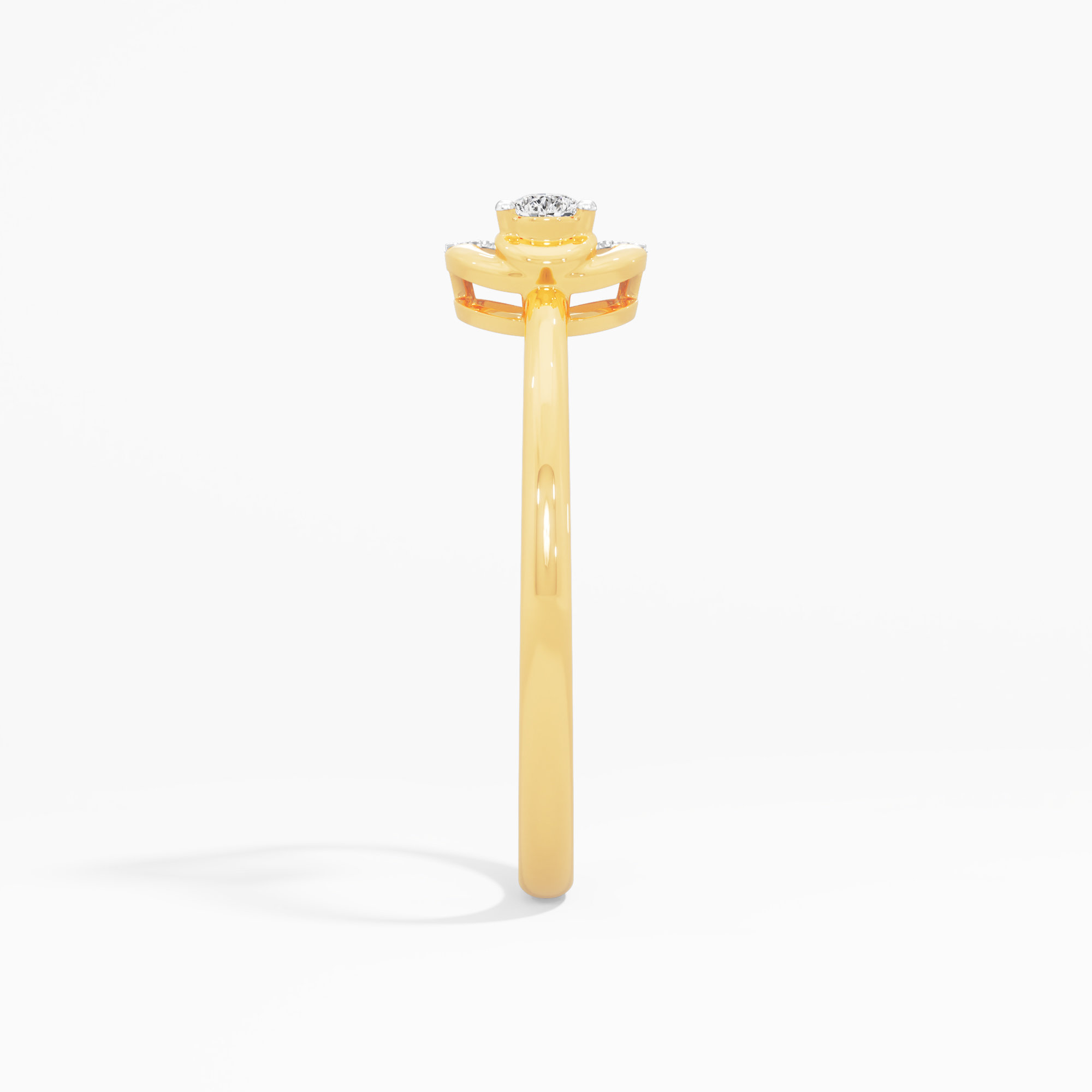 Luminous Dewdrop Halos Ring in 9KT Yellow Gold (Diamond Quality: FG-VVS VS)