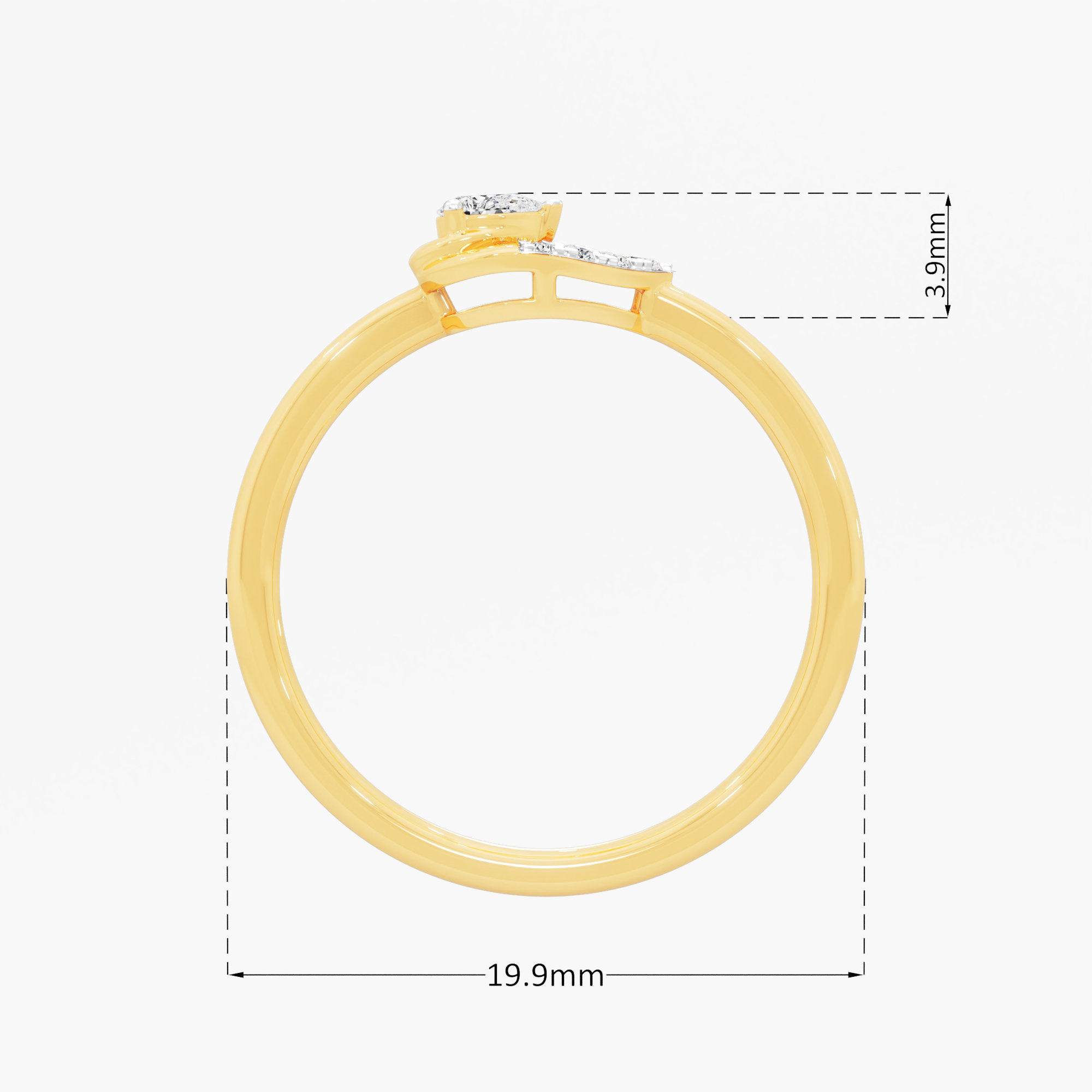 Luminous Dewdrop Halos Ring in 9KT Yellow Gold (Diamond Quality: FG-VVS VS)