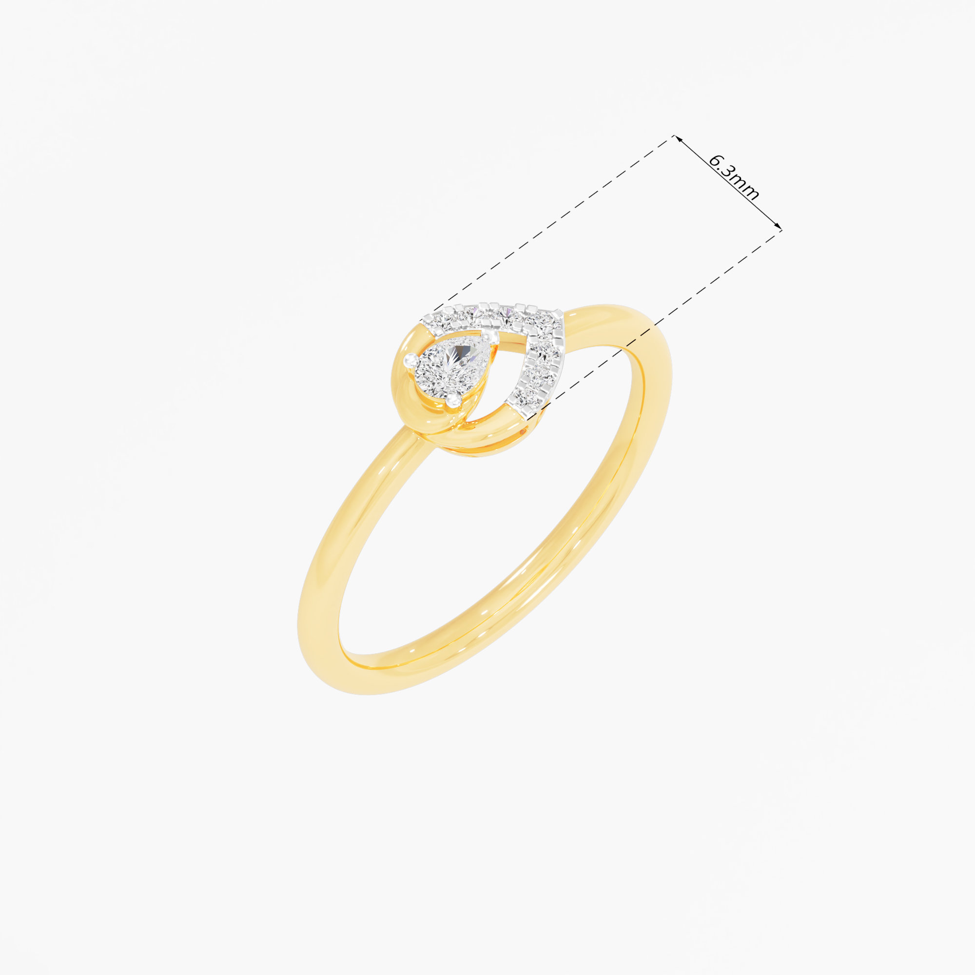 Luminous Dewdrop Halos Ring in 9KT Yellow Gold (Diamond Quality: FG-VVS VS)