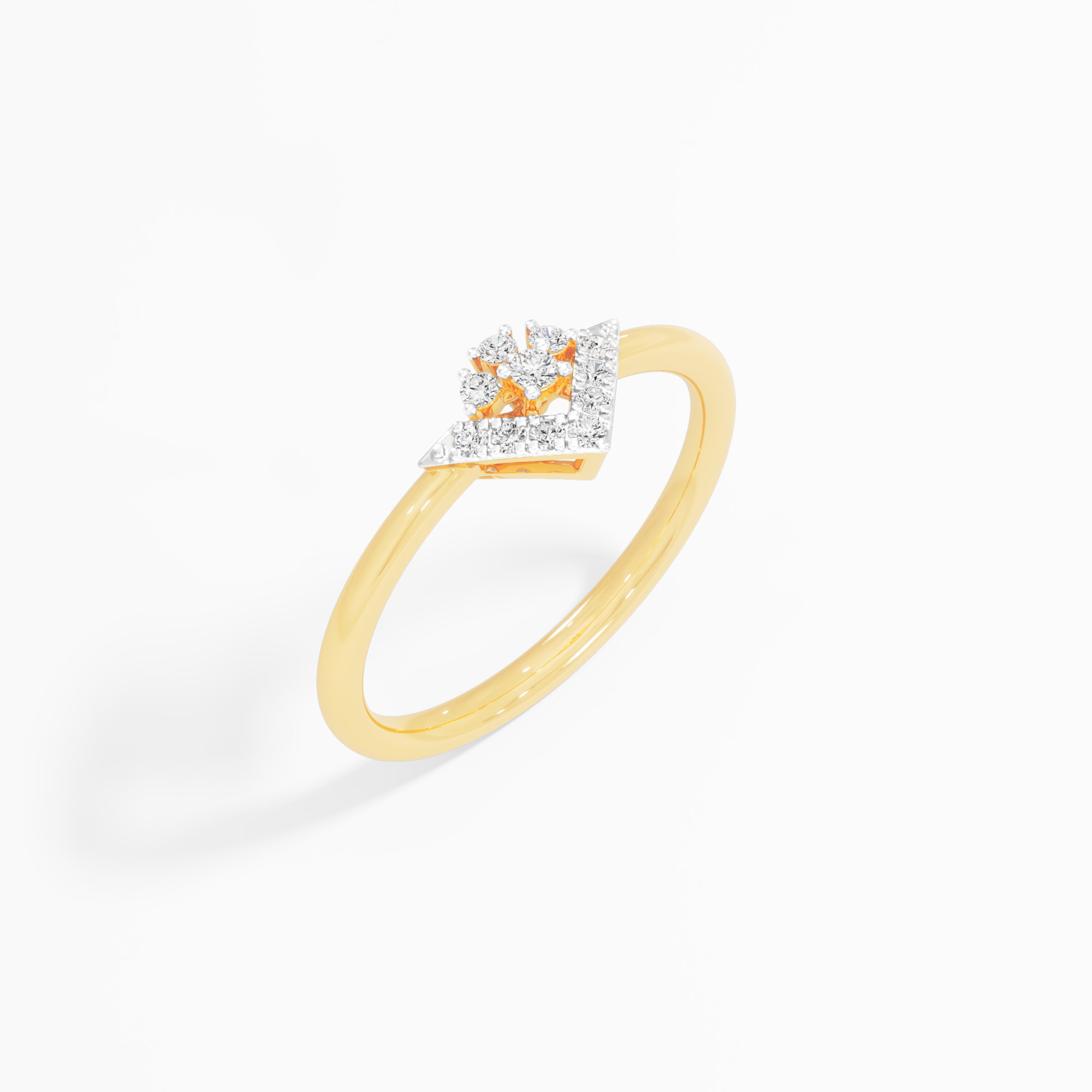 V-Bloom Cocktail Ring in 9KT Yellow Gold (Diamond Quality: FG-VVS VS)