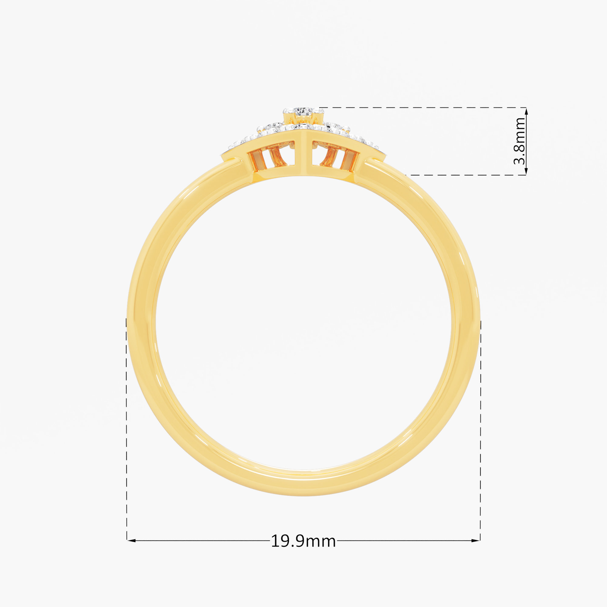 V-Bloom Cocktail Ring in 9KT Yellow Gold (Diamond Quality: FG-VVS VS)