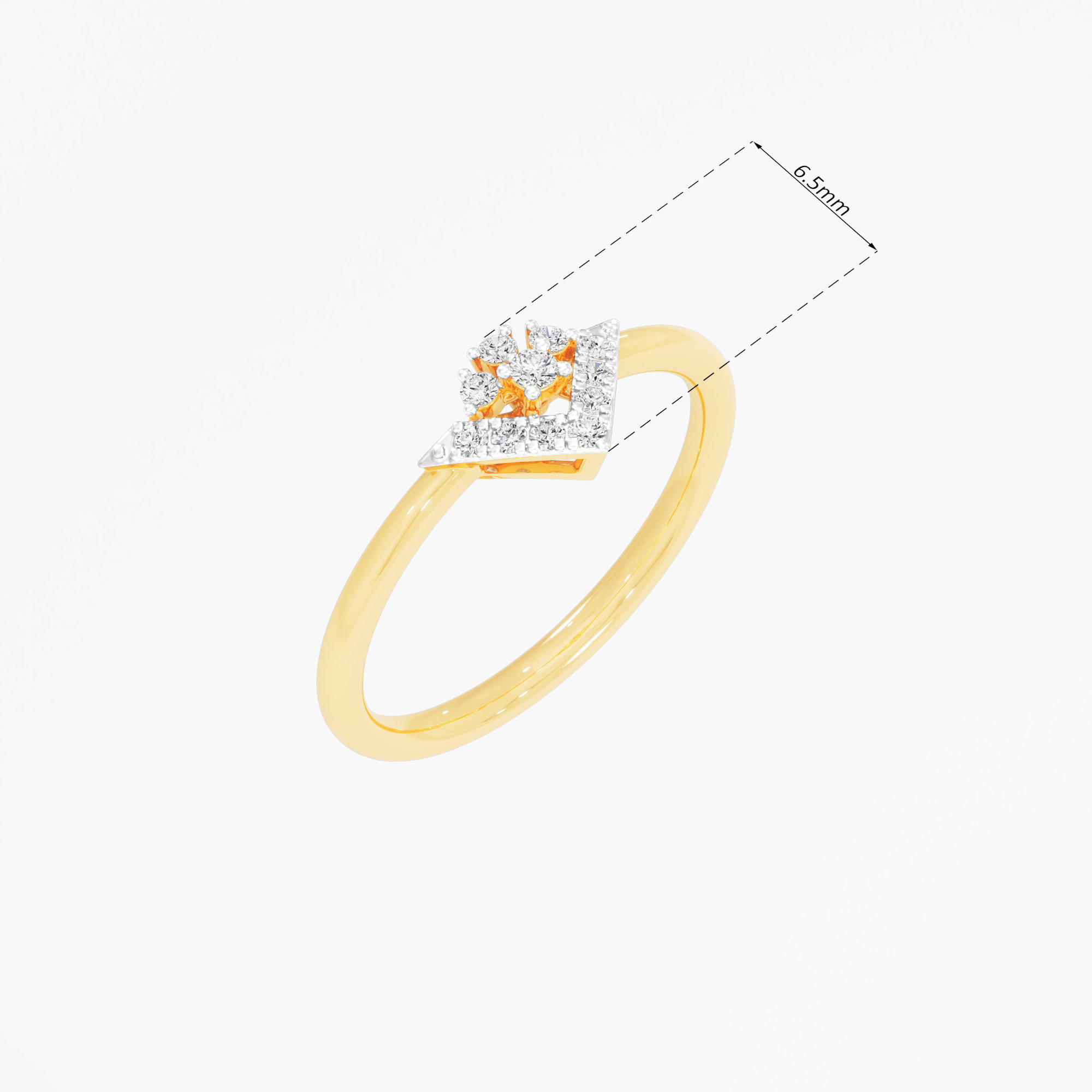 V-Bloom Cocktail Ring in 9KT Yellow Gold (Diamond Quality: FG-VVS VS)