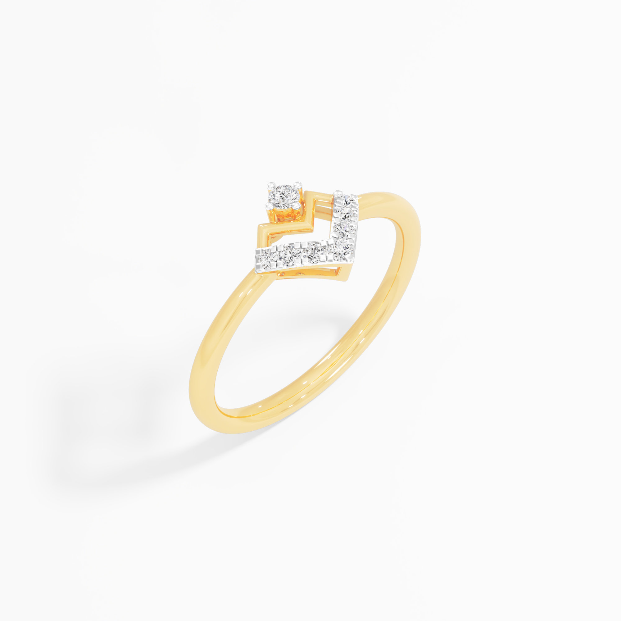 Golden Zenith Fashion Ring in 9KT Yellow Gold (Diamond Quality: FG-VVS VS)