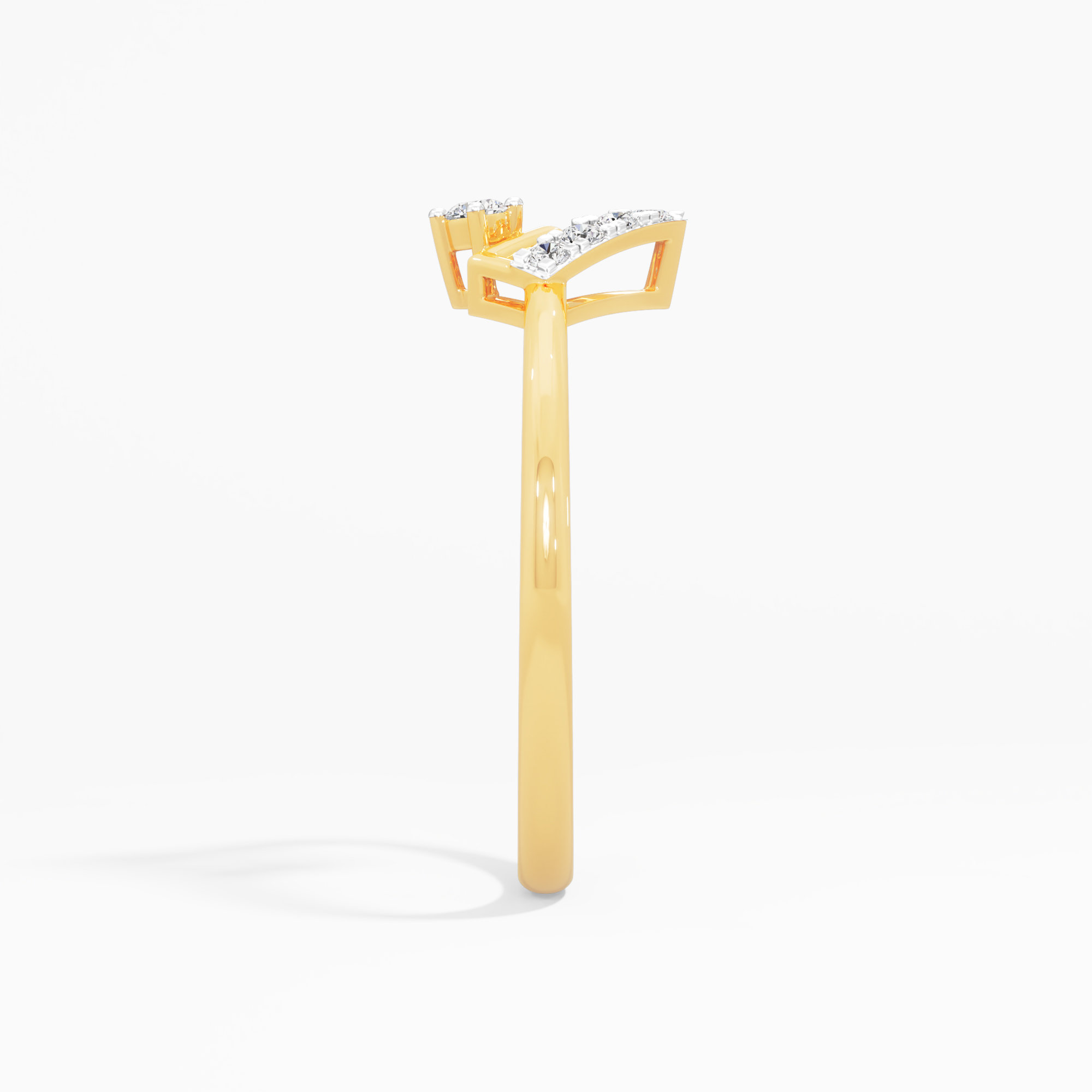 Golden Zenith Fashion Ring in 9KT Yellow Gold (Diamond Quality: FG-VVS VS)