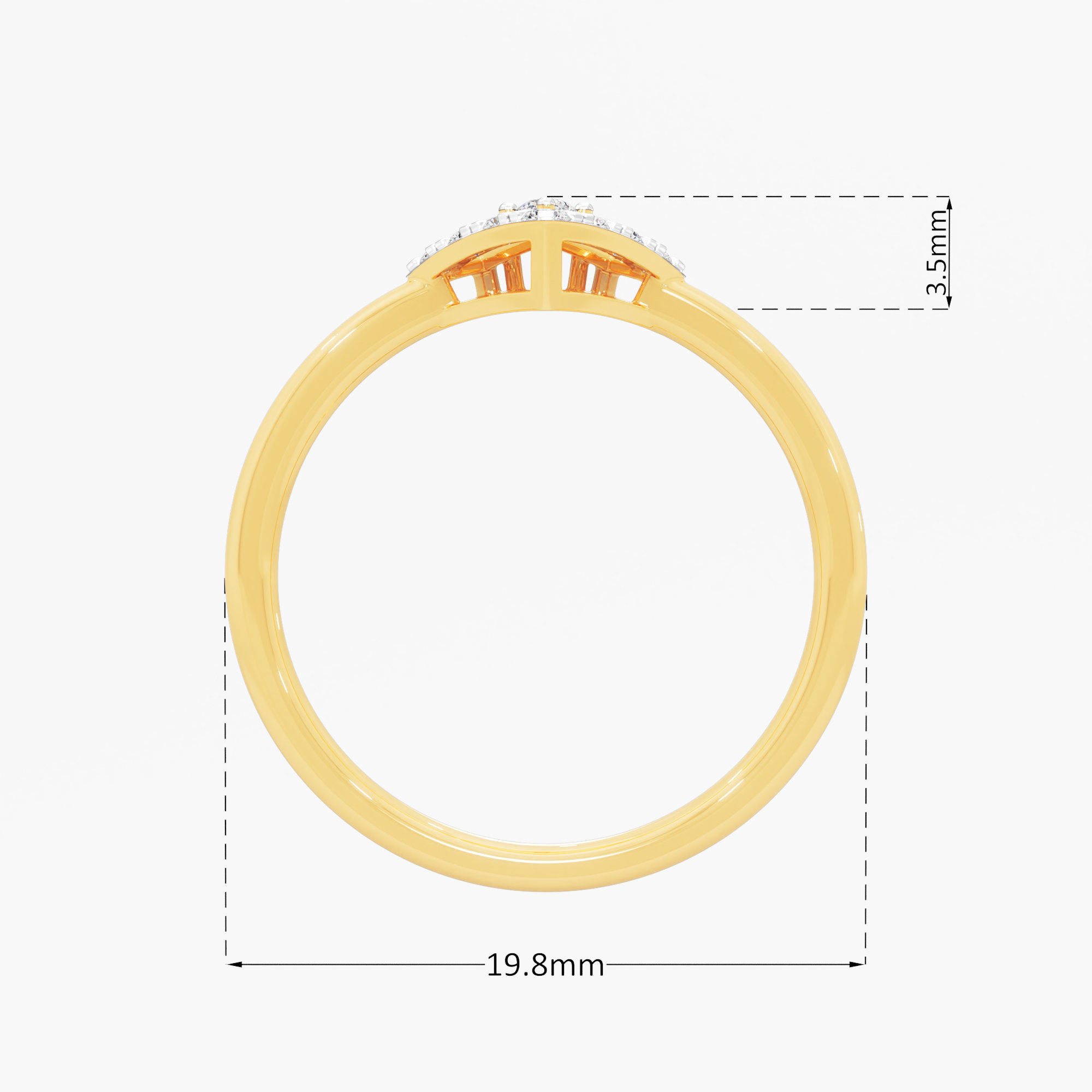 Golden Zenith Fashion Ring in 9KT Yellow Gold (Diamond Quality: FG-VVS VS)