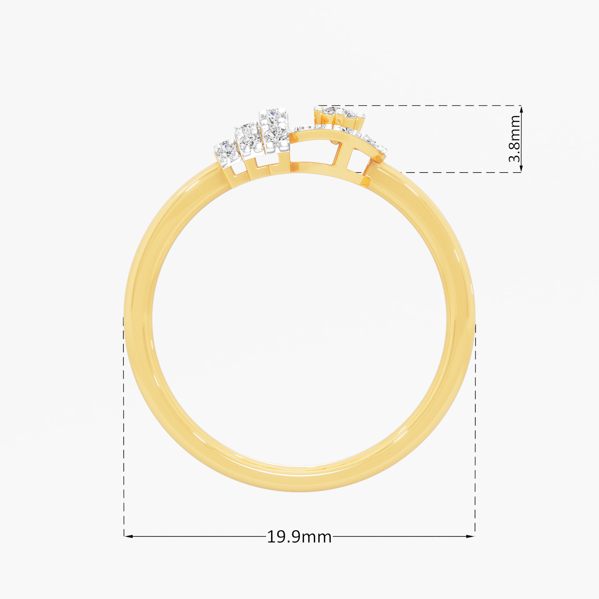 Entwined Glow Cocktail Ring in 9KT Yellow Gold (Diamond Quality: FG-VVS VS)