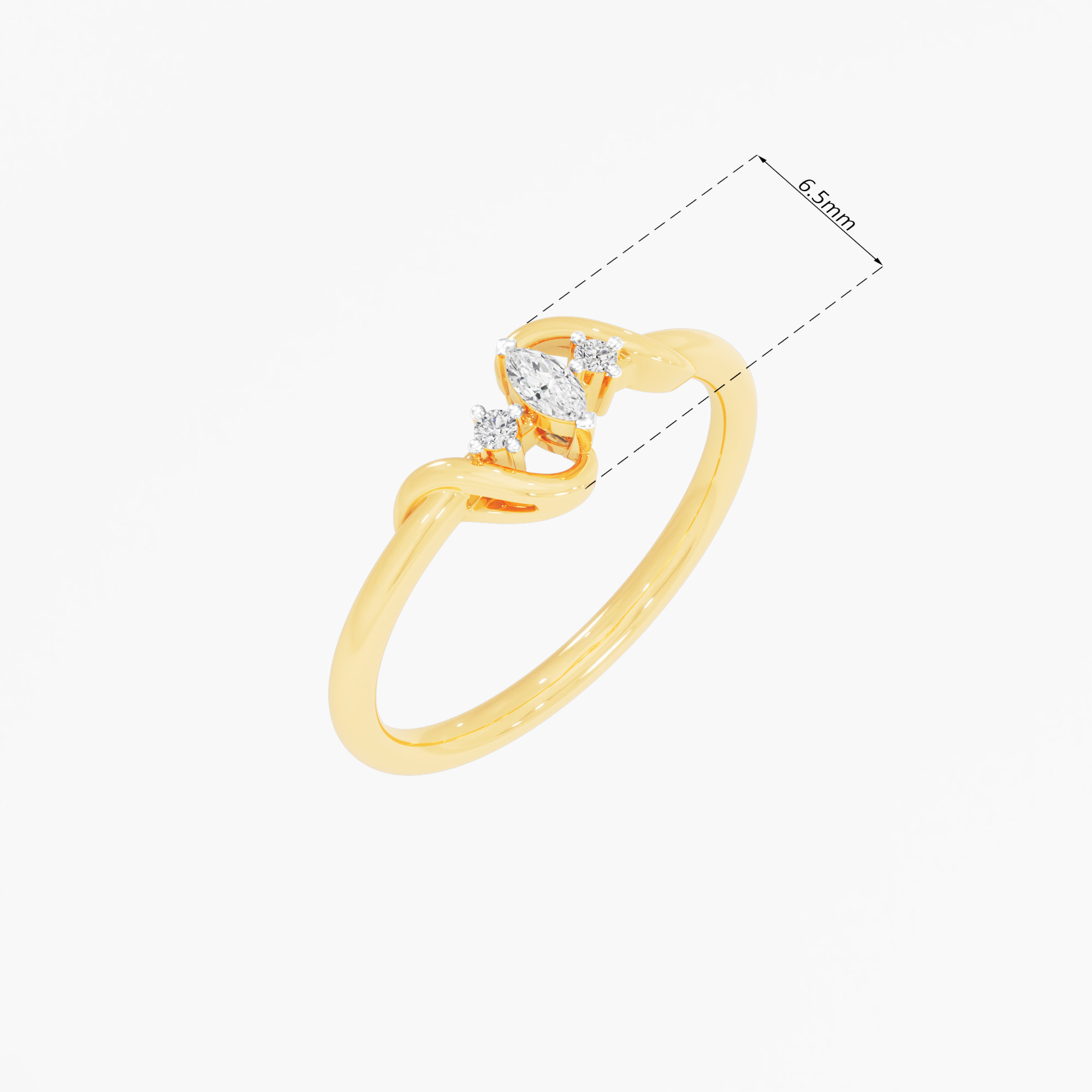 Celestial Swirl Bypass Ring in 9KT Yellow Gold (Diamond Quality: FG-VVS VS)