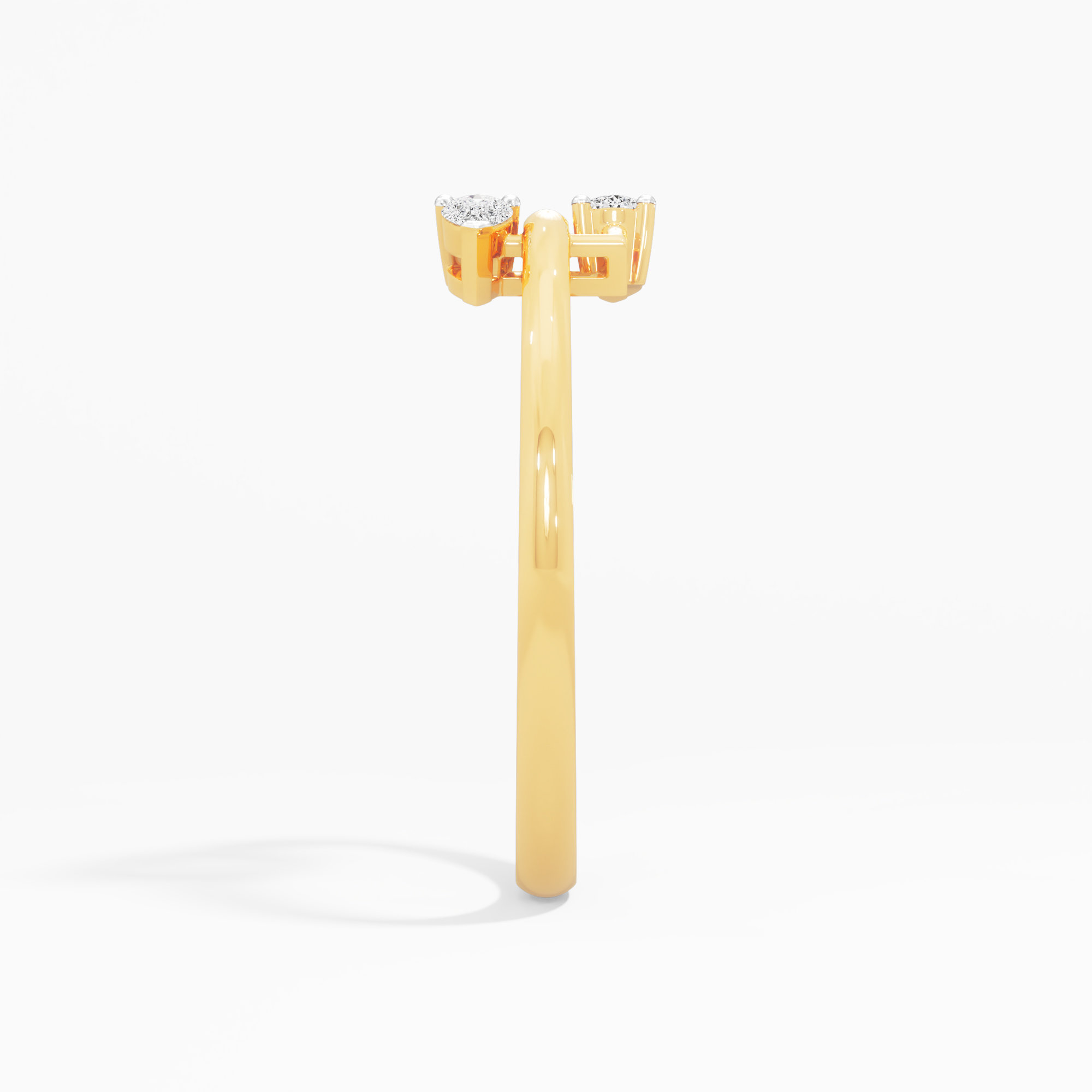 Fluid Sparkle Bypass Ring in 9KT Yellow Gold (Diamond Quality: FG-VVS VS)