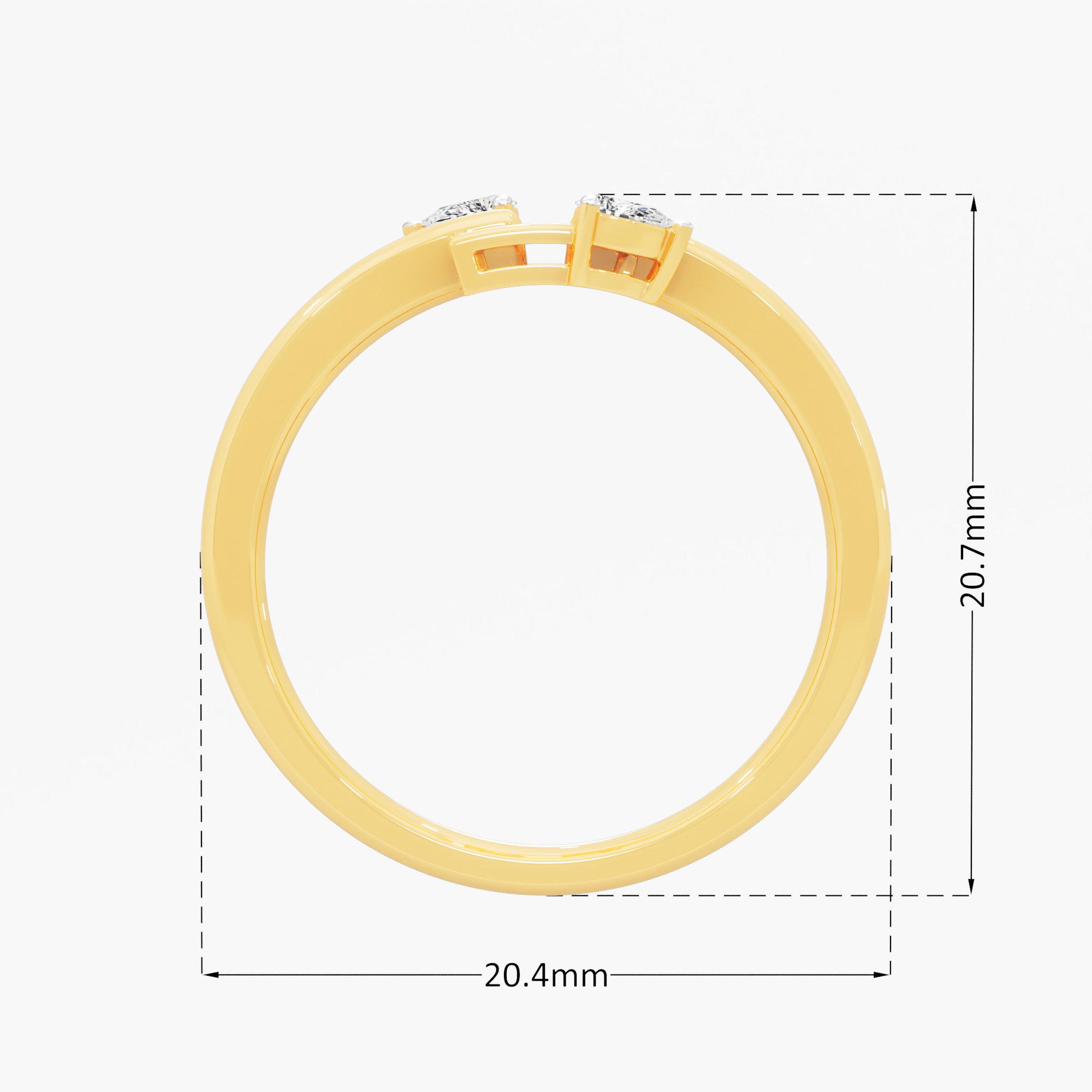 Fluid Sparkle Bypass Ring in 9KT Yellow Gold (Diamond Quality: FG-VVS VS)