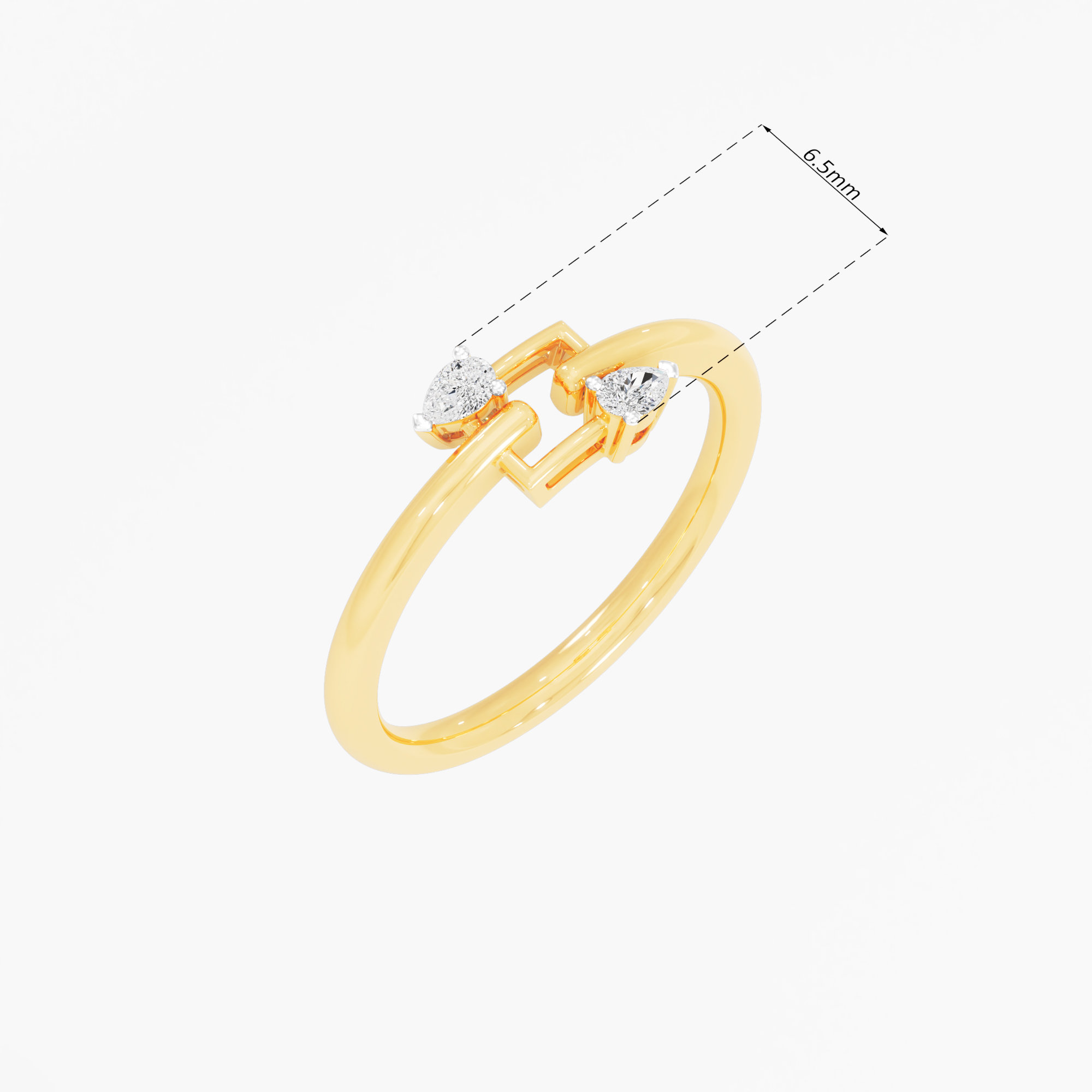 Fluid Sparkle Bypass Ring in 9KT Yellow Gold (Diamond Quality: FG-VVS VS)