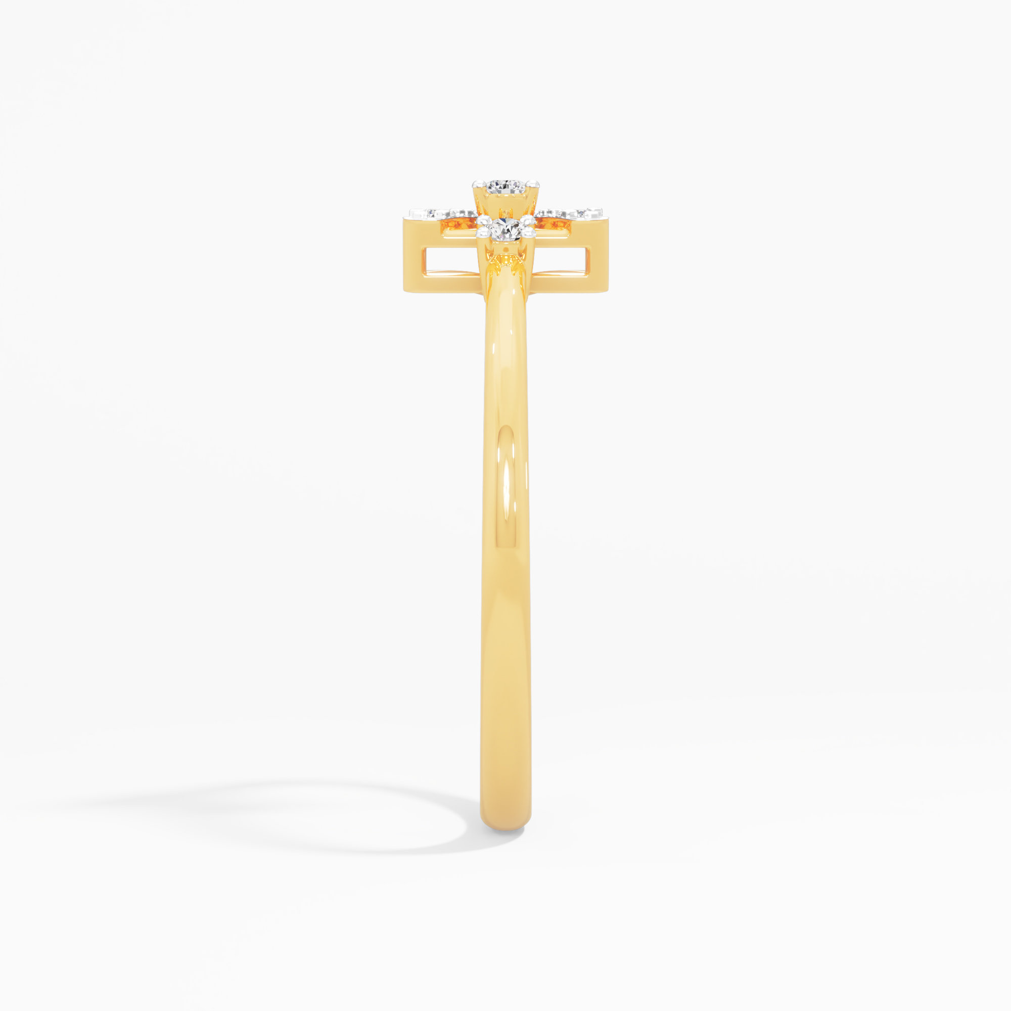 Apex Sparkle Cocktail Ring in 9KT Yellow Gold (Diamond Quality: FG-VVS VS)