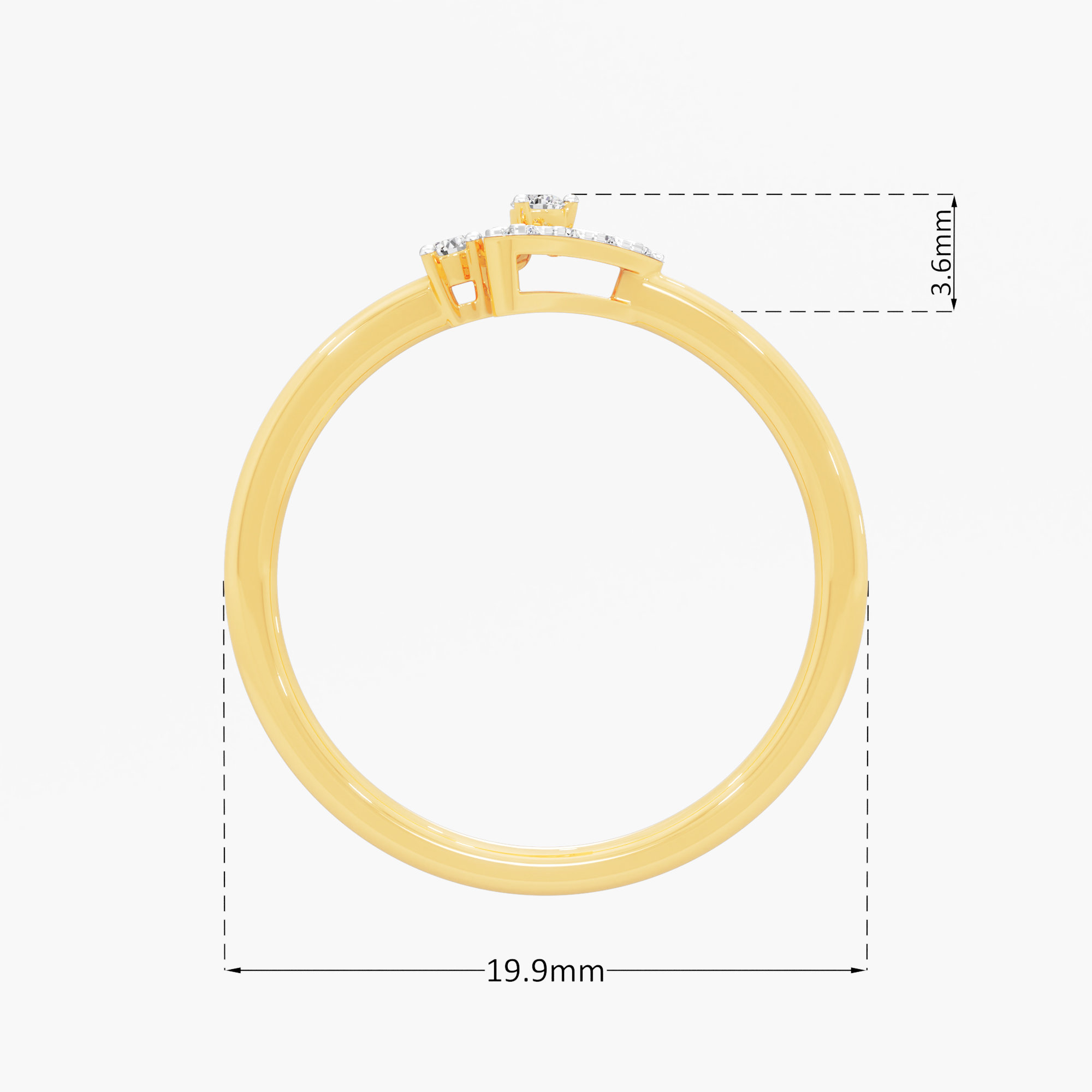 Apex Sparkle Cocktail Ring in 9KT Yellow Gold (Diamond Quality: FG-VVS VS)