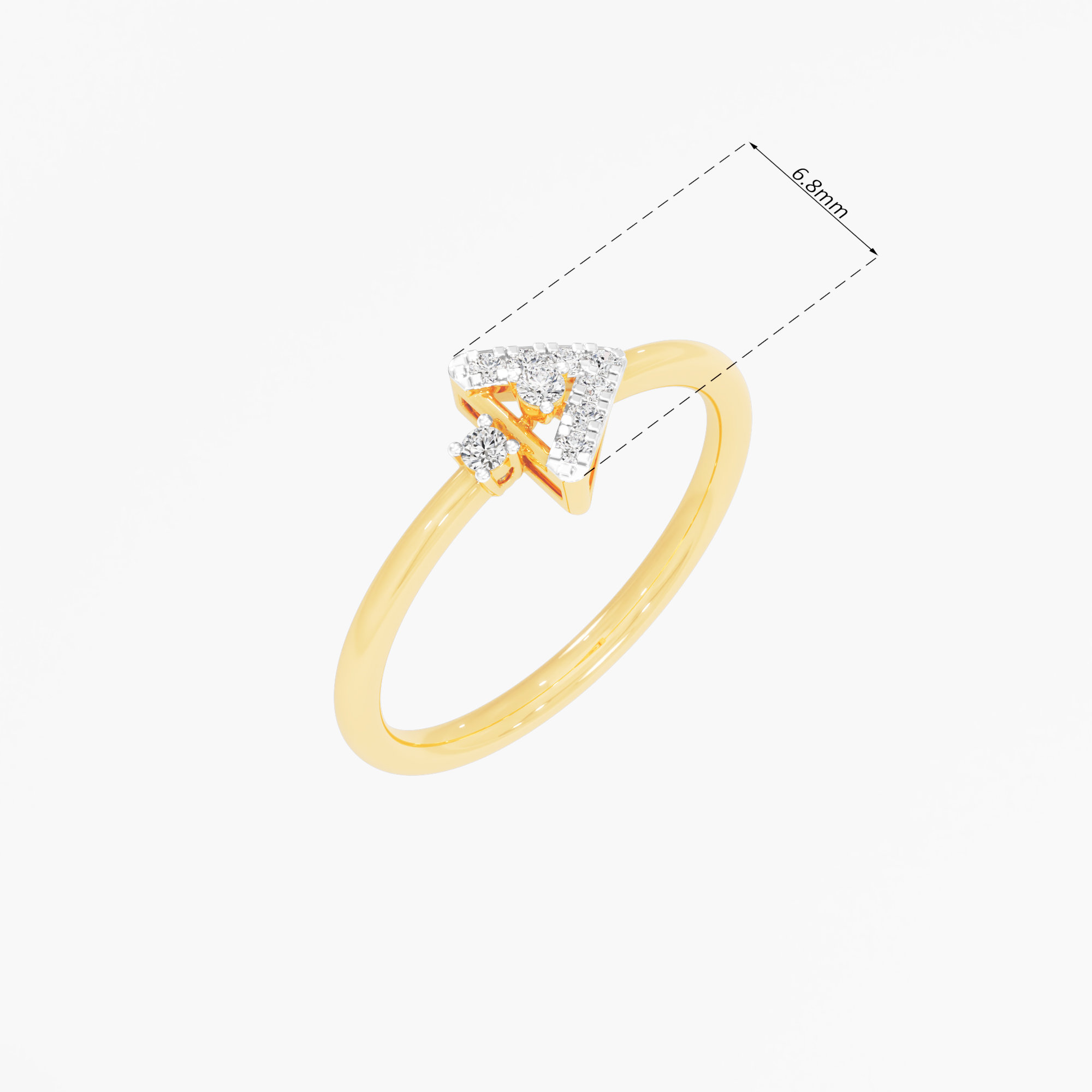 Apex Sparkle Cocktail Ring in 9KT Yellow Gold (Diamond Quality: FG-VVS VS)