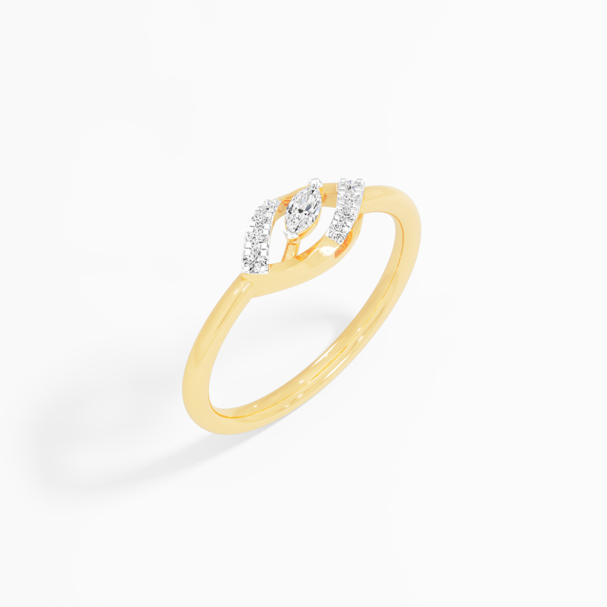 Luminous Vista Cocktail Ring in 9KT Yellow Gold (Diamond Quality: FG-VVS VS)
