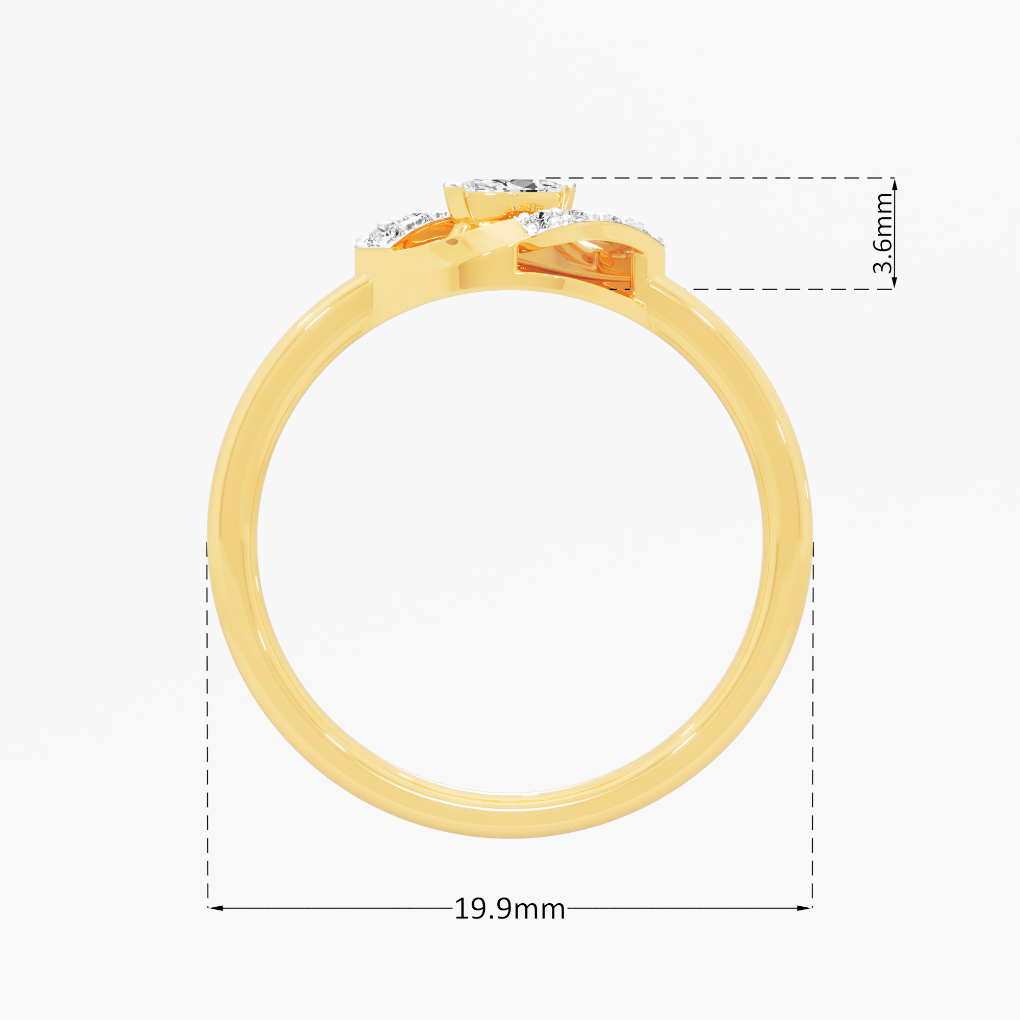 Luminous Vista Cocktail Ring in 9KT Yellow Gold (Diamond Quality: FG-VVS VS)