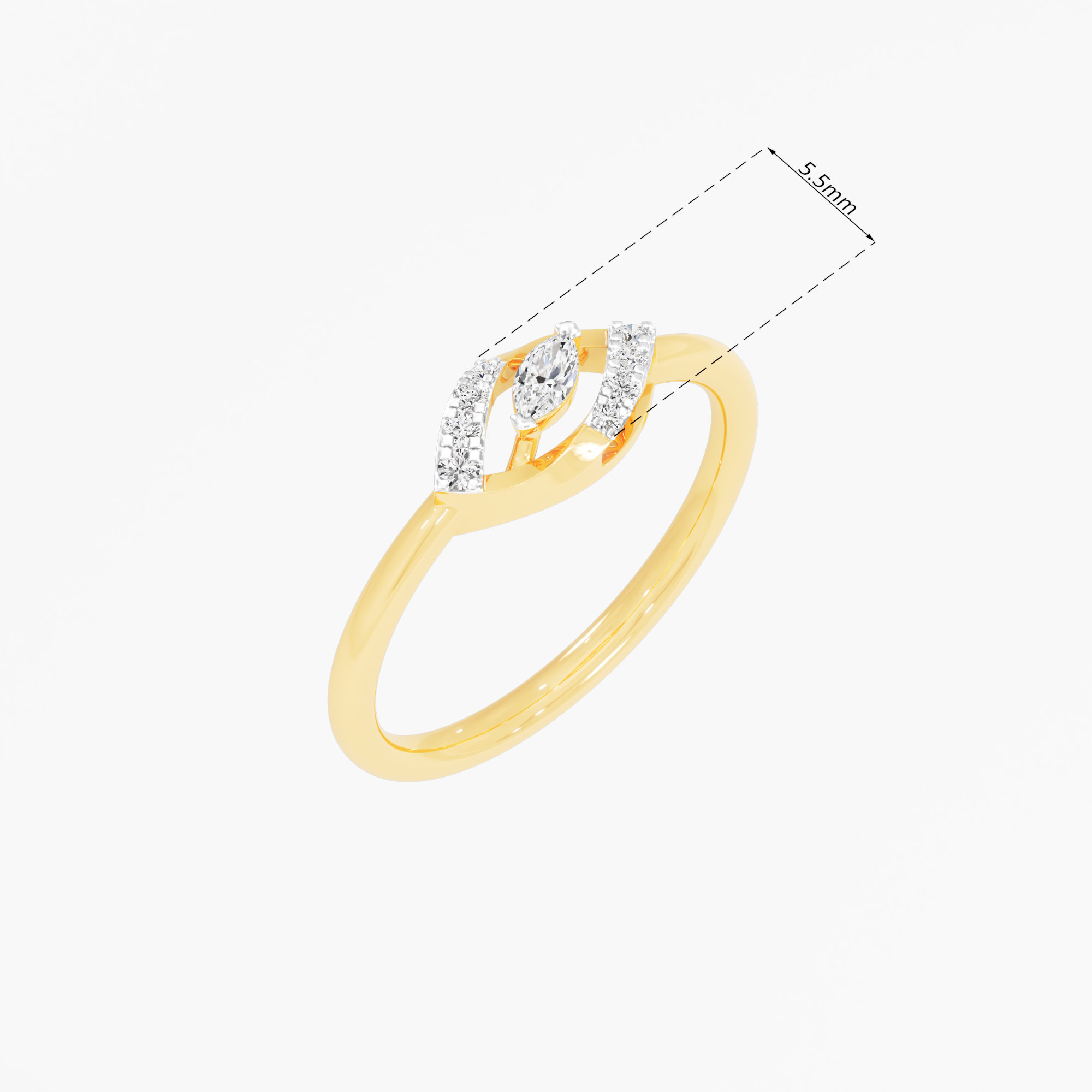 Luminous Vista Cocktail Ring in 9KT Yellow Gold (Diamond Quality: FG-VVS VS)