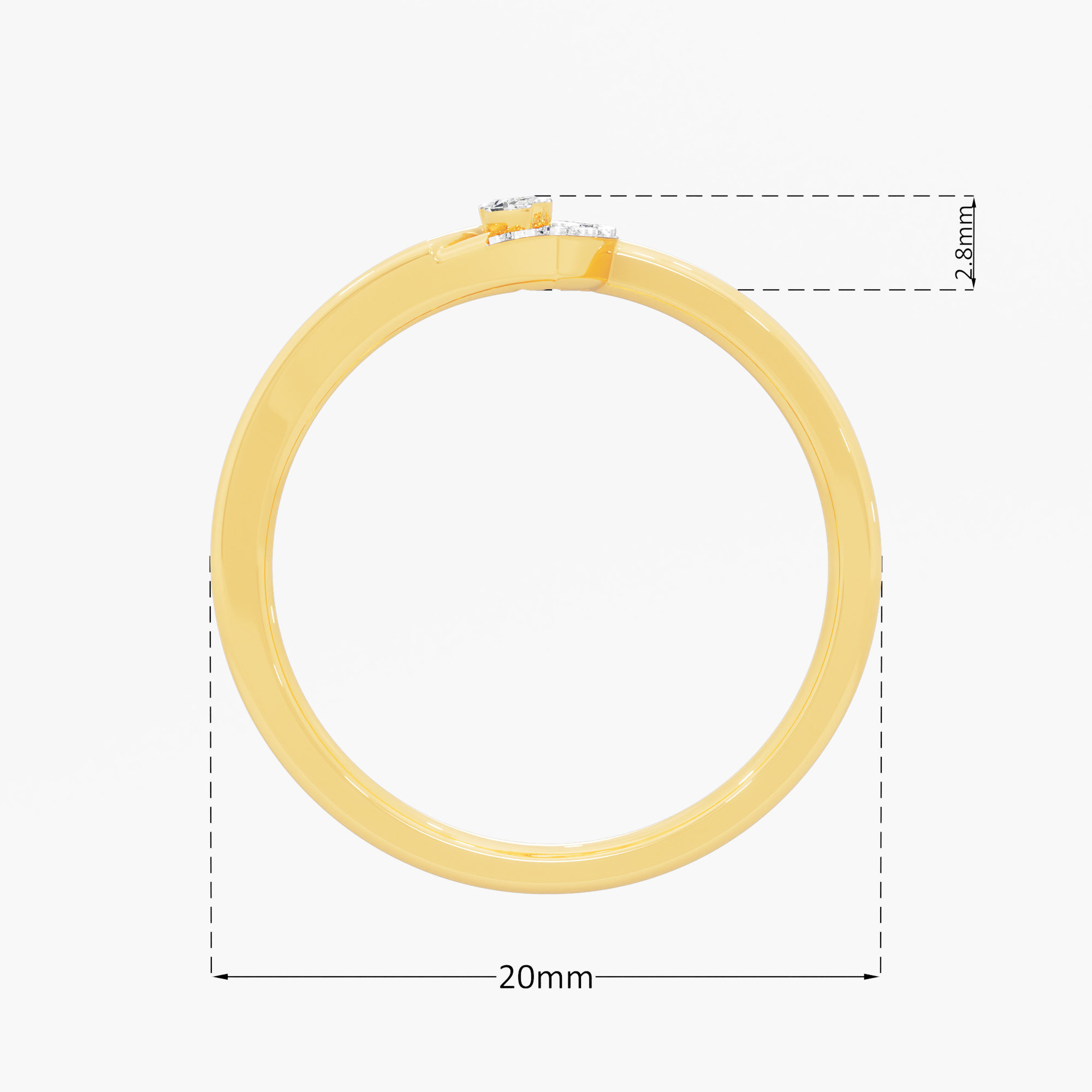 Peacock Sunrise Diamond Ring in 9KT Yellow Gold (Diamond Quality: FG-VVS VS)