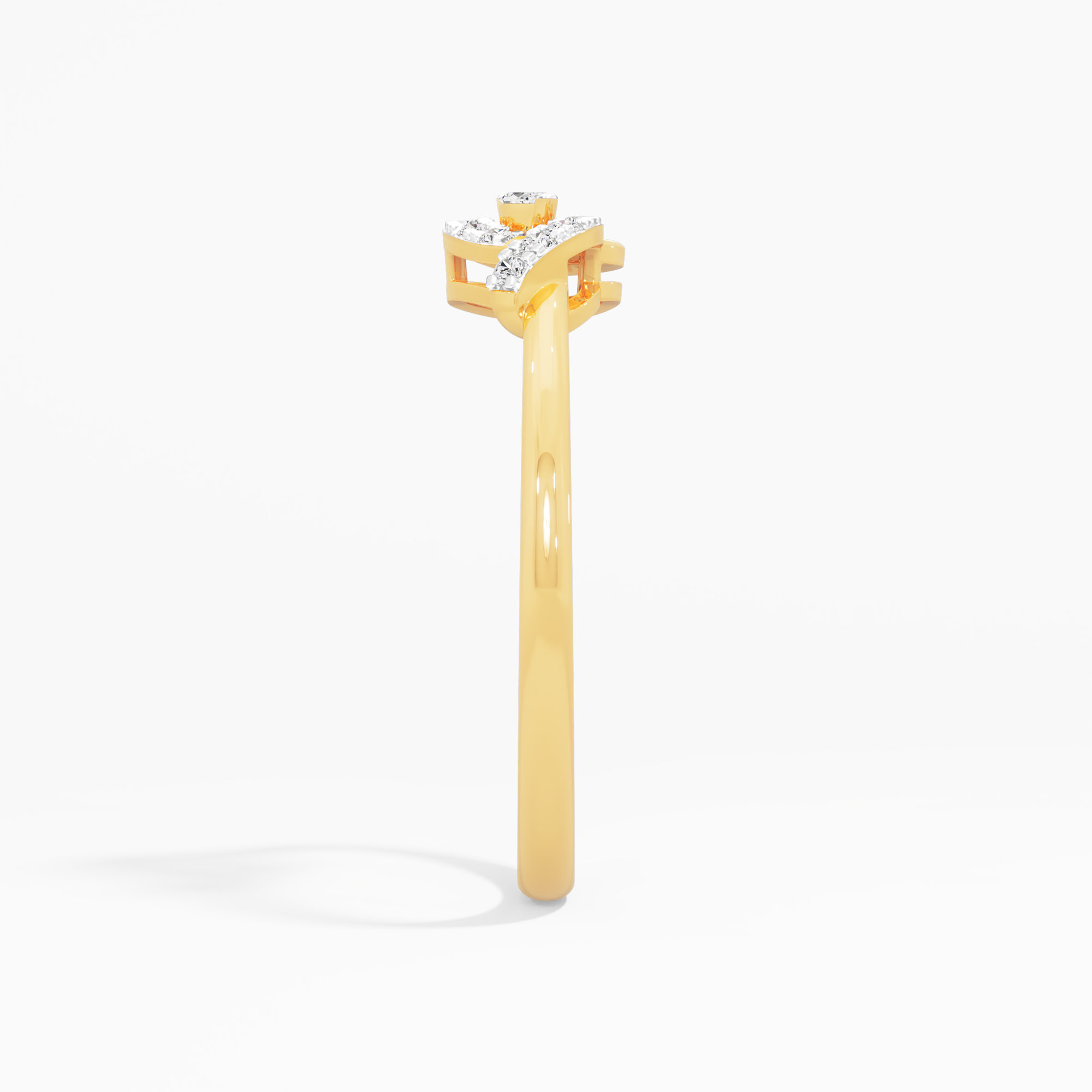 Infinity Loop Diamond Ring in 9KT Yellow Gold (Diamond Quality: FG-VVS VS)