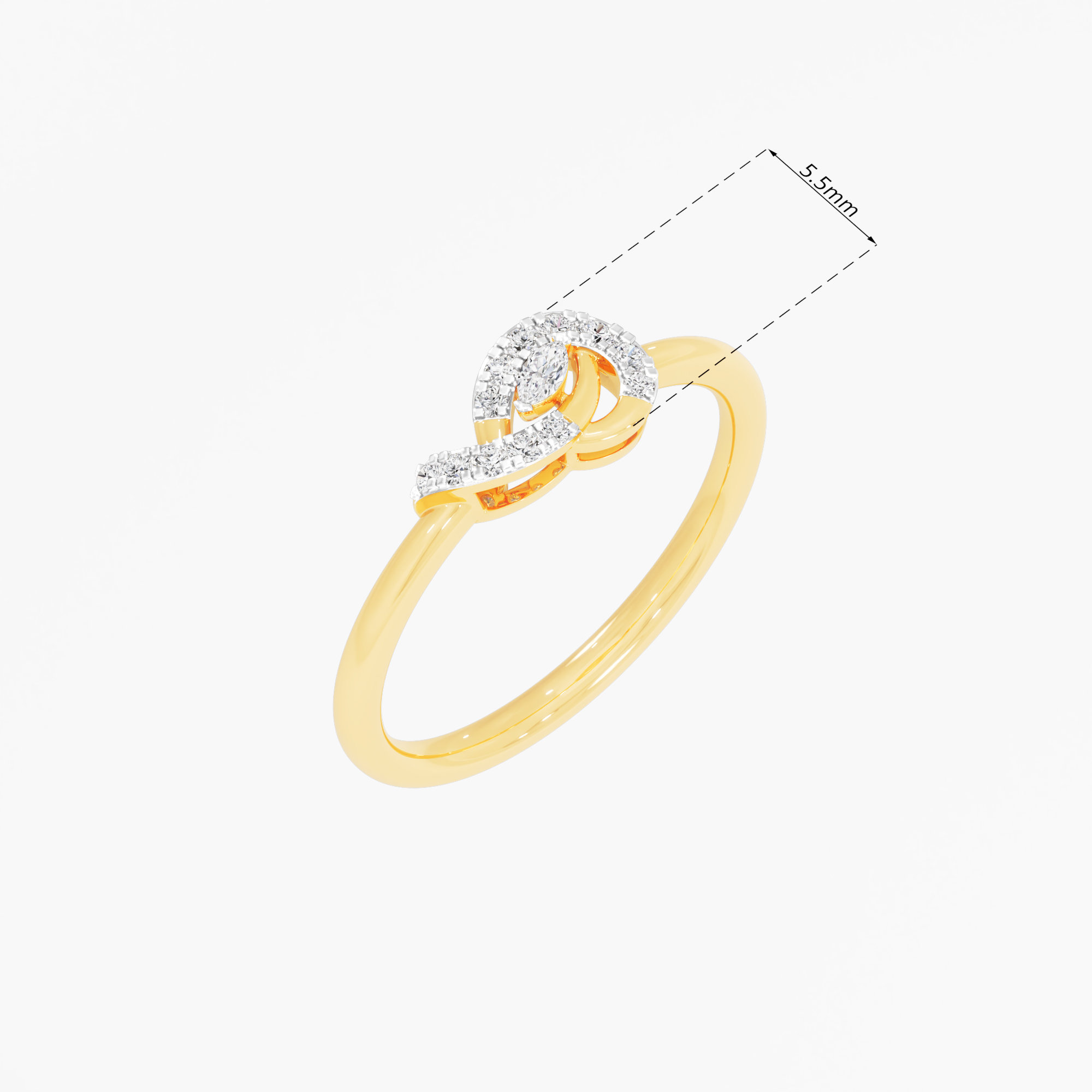Infinity Loop Diamond Ring in 9KT Yellow Gold (Diamond Quality: FG-VVS VS)
