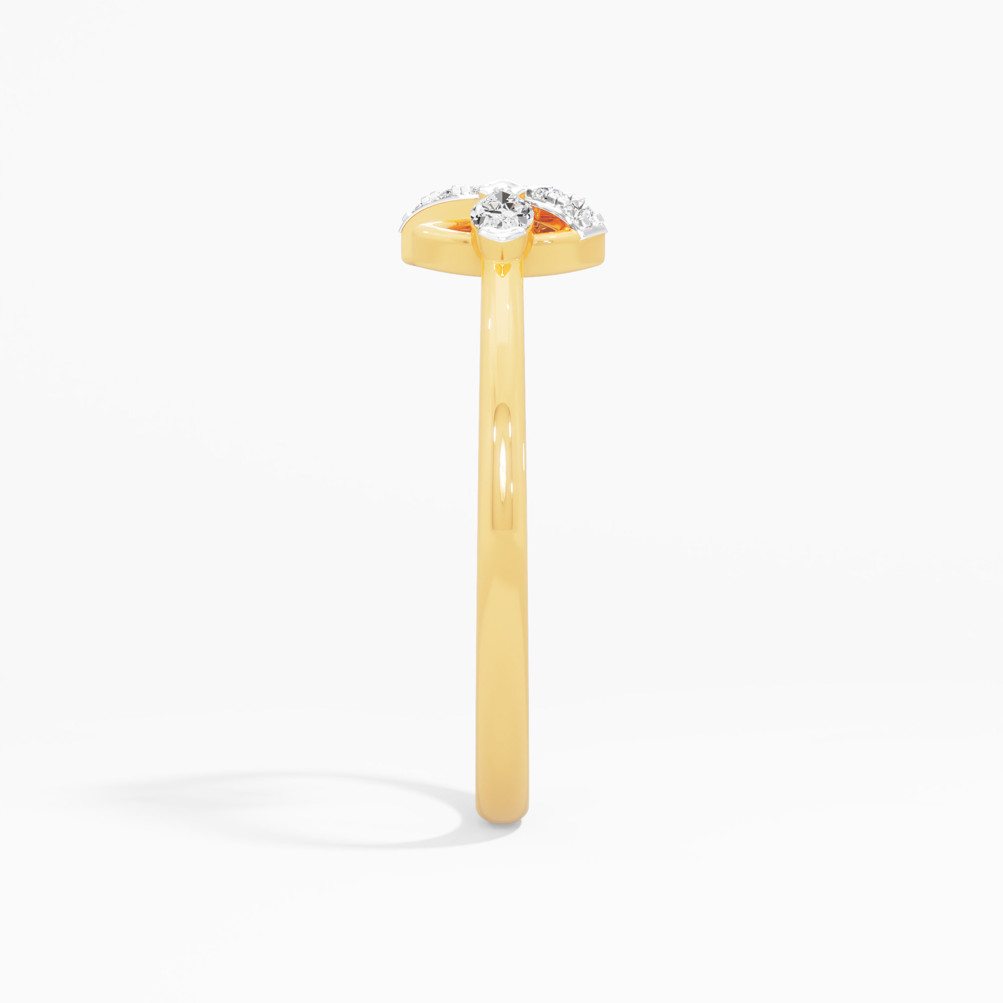 Serene Loop Bypass Ring in 9KT Yellow Gold (Diamond Quality: FG-VVS VS)