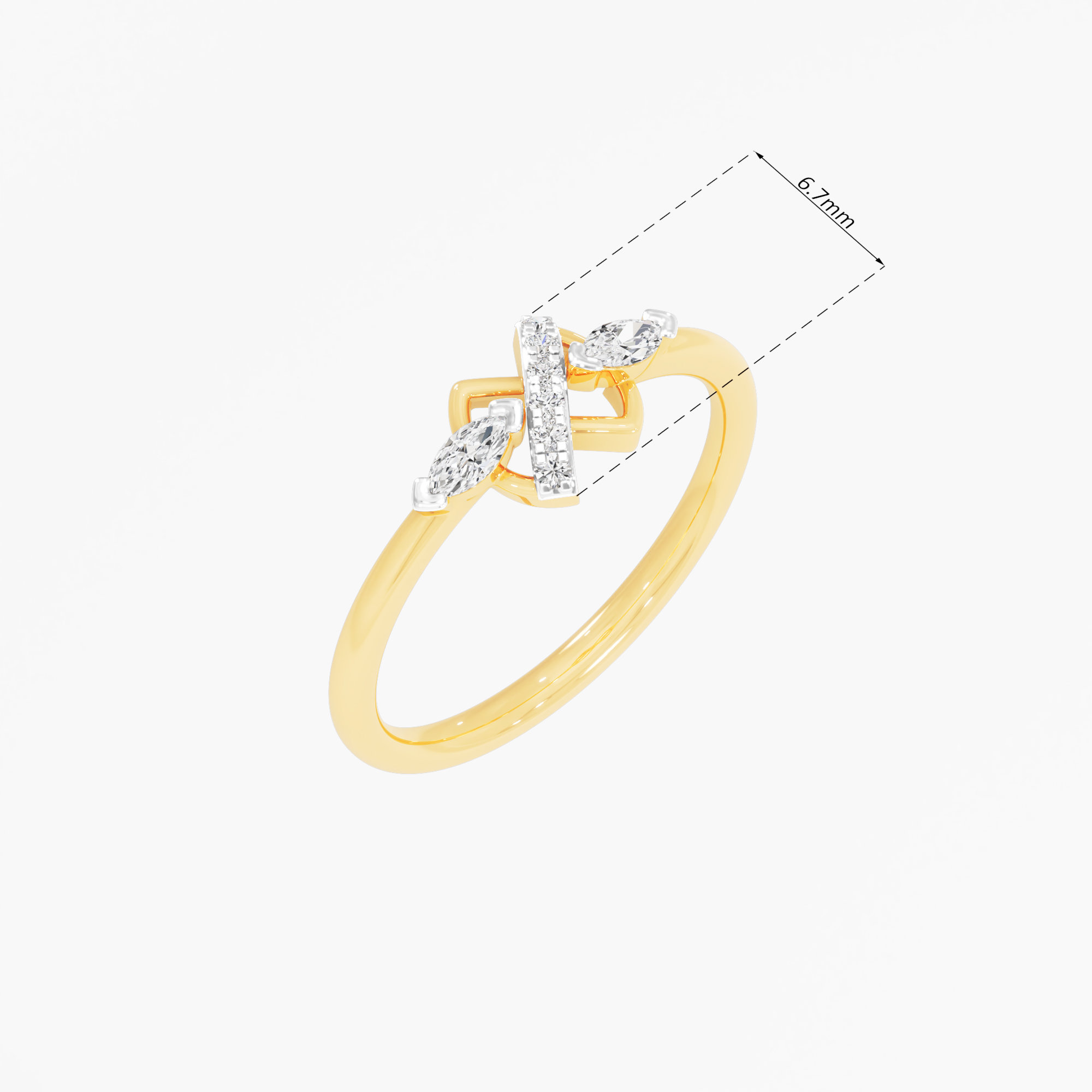 Serene Loop Bypass Ring in 9KT Yellow Gold (Diamond Quality: FG-VVS VS)