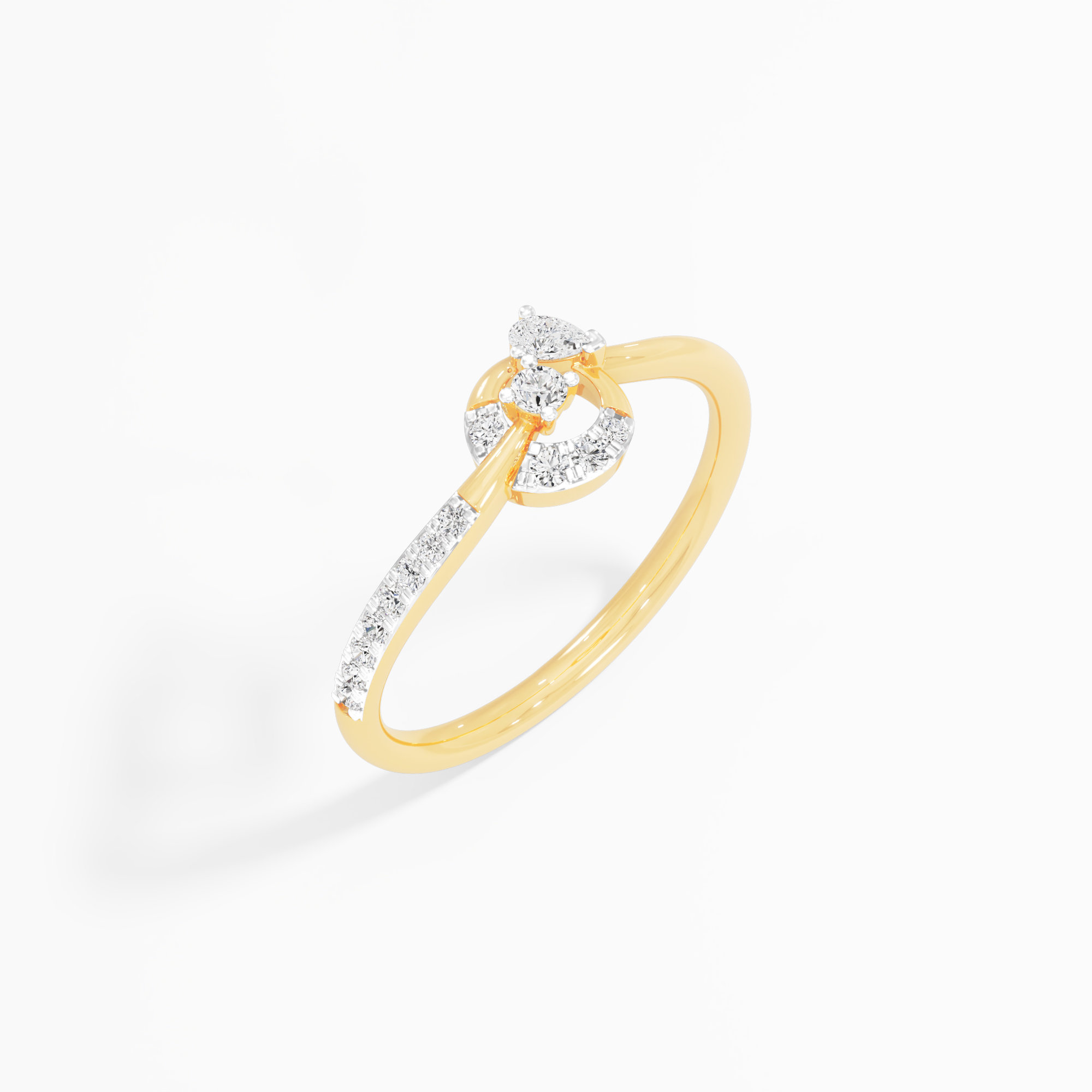 Stellar Orbit Bypass Ring in 9KT Yellow Gold (Diamond Quality: FG-VVS VS)