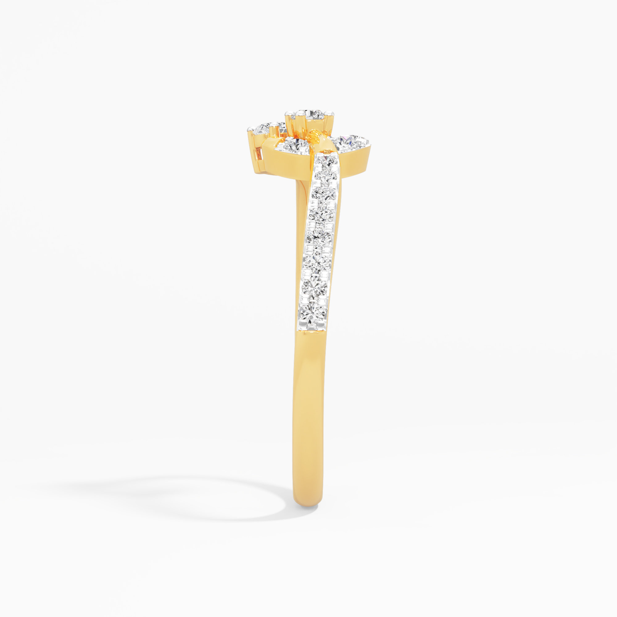 Stellar Orbit Bypass Ring in 9KT Yellow Gold (Diamond Quality: FG-VVS VS)