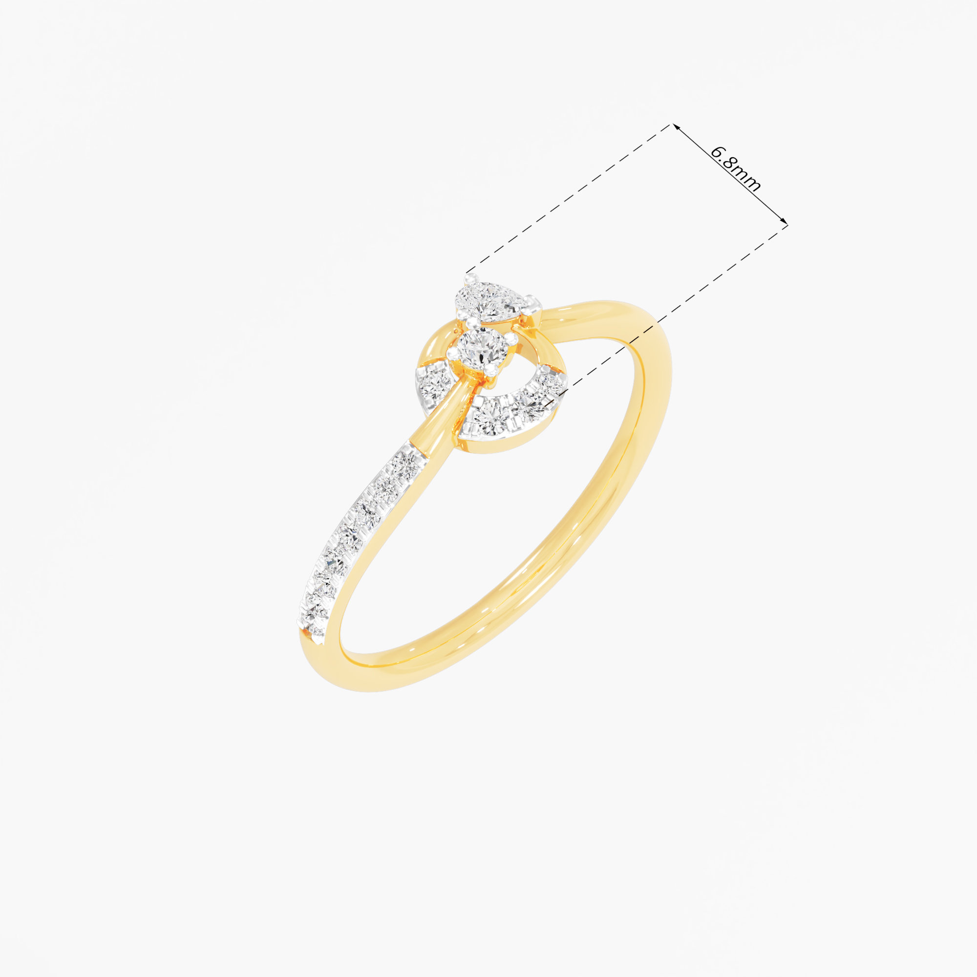 Stellar Orbit Bypass Ring in 9KT Yellow Gold (Diamond Quality: FG-VVS VS)