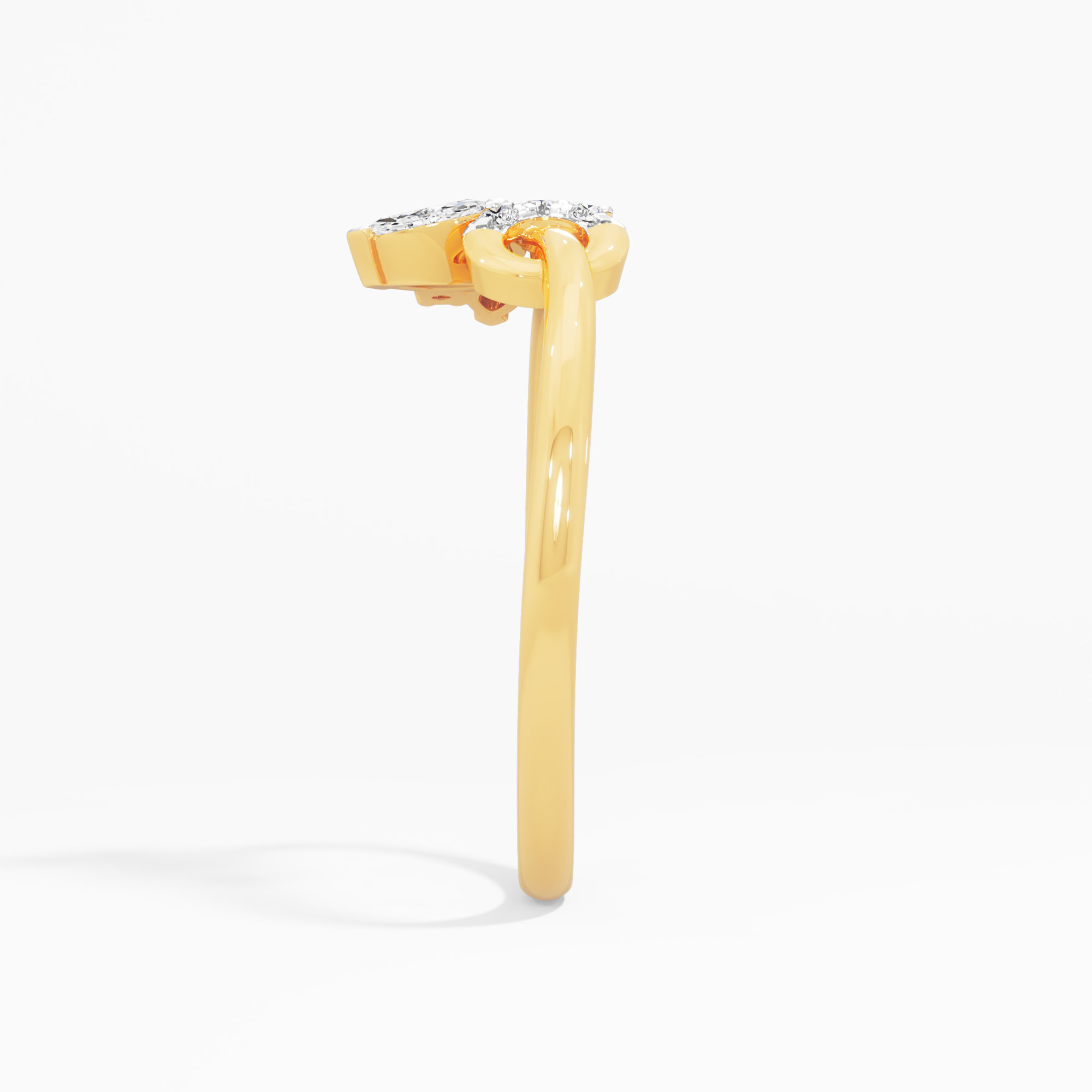 Petal Duet Cocktail Ring in 9KT Yellow Gold (Diamond Quality: FG-VVS VS)