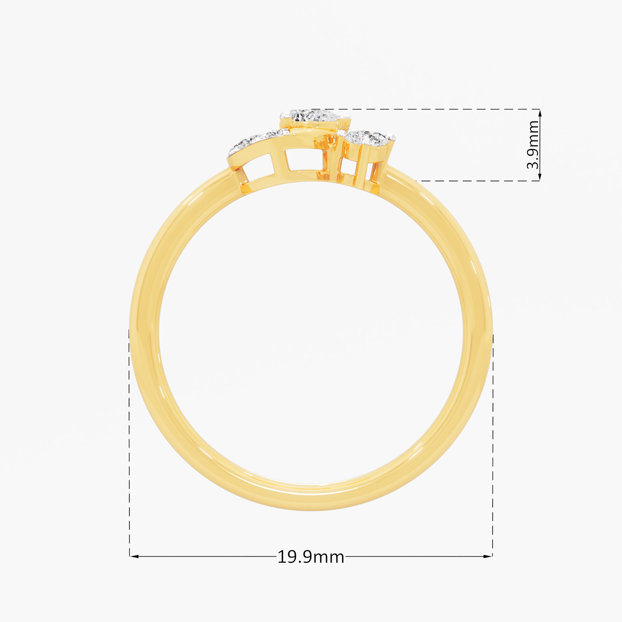 Luna Glow Diamond Ring in 9KT Yellow Gold (Diamond Quality: FG-VVS VS)