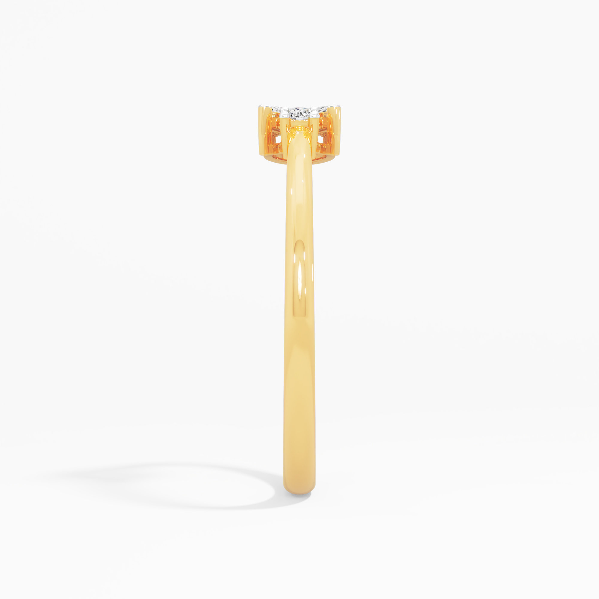 Graceful Swirl Bypass Ring in 9KT Yellow Gold (Diamond Quality: FG-VVS VS)