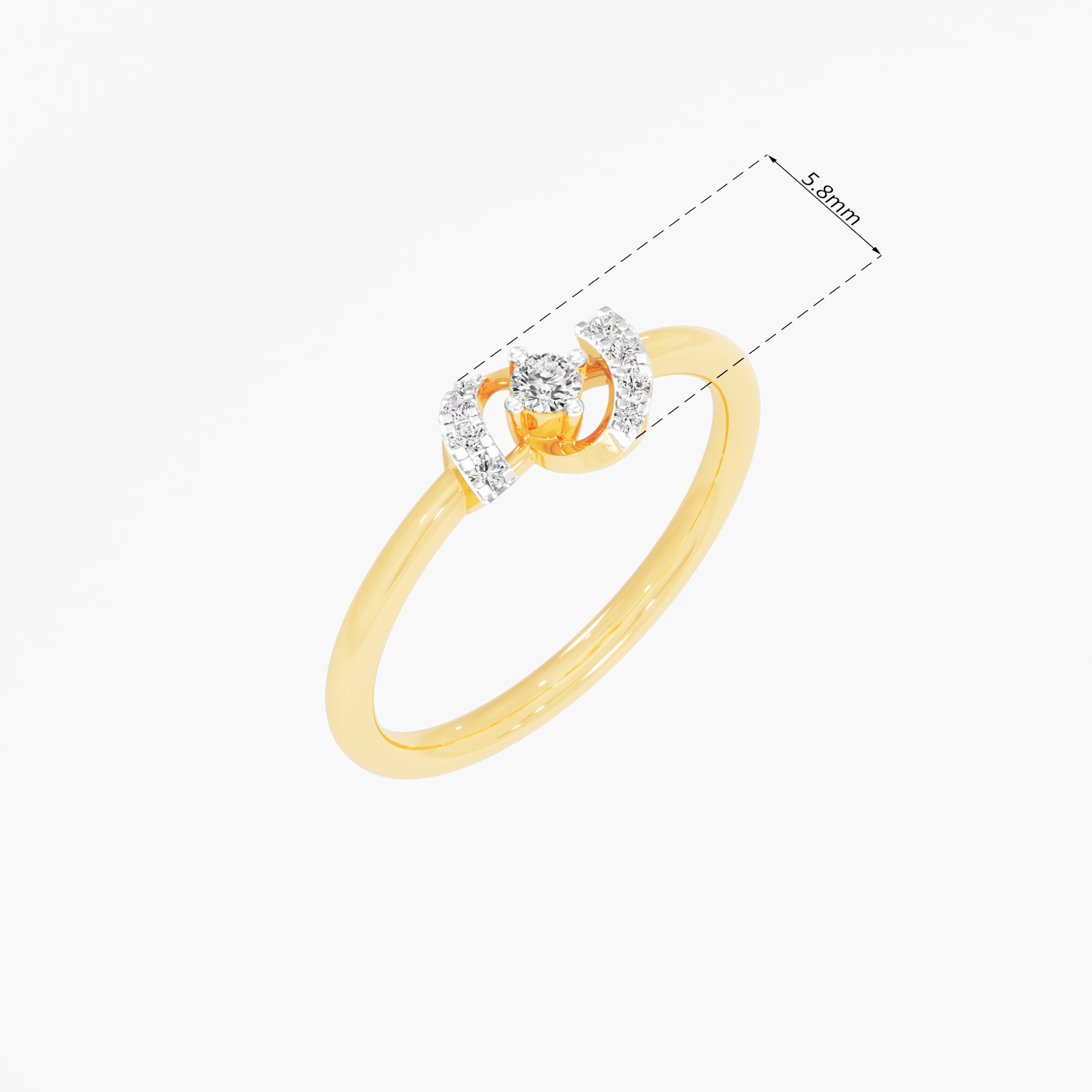Celestial Curve Halos Ring in 9KT Yellow Gold (Diamond Quality: FG-VVS VS)