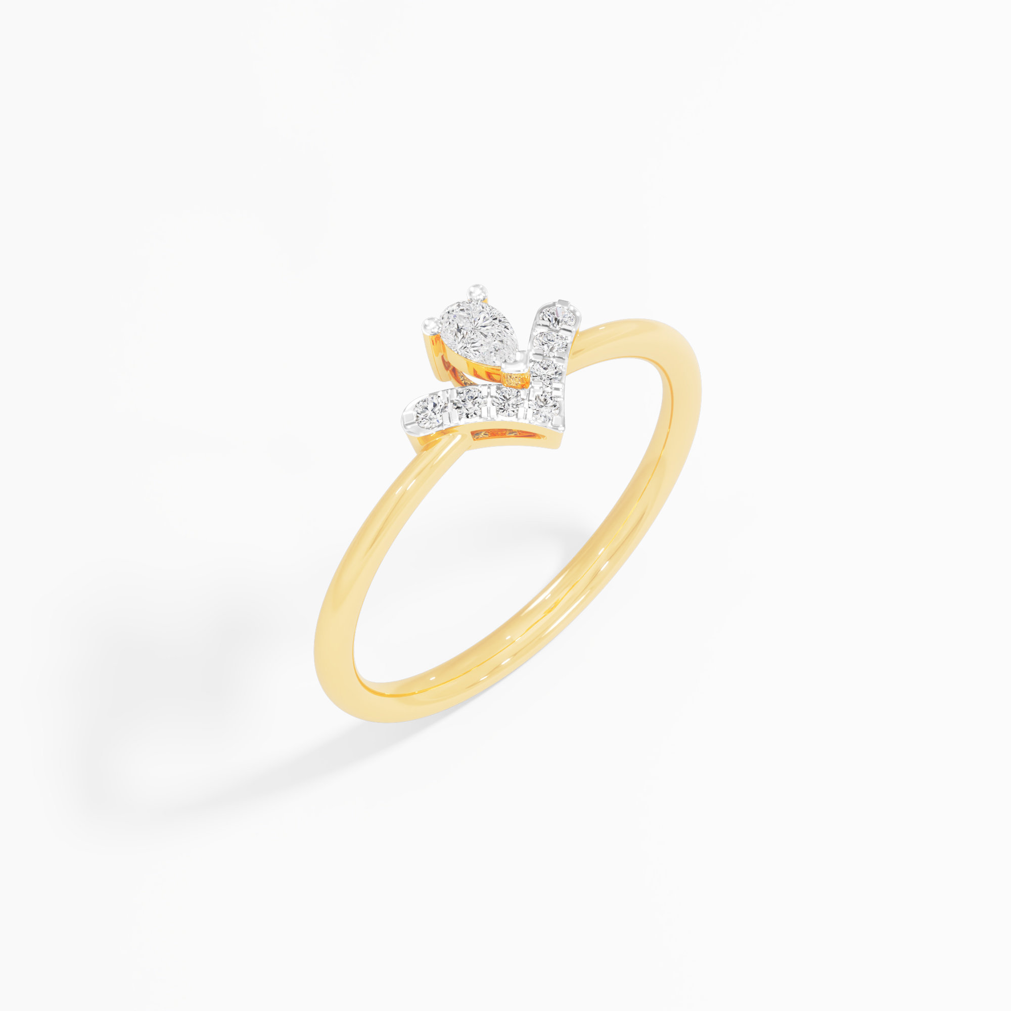 Majestic Bloom Halos Ring in 9KT Yellow Gold (Diamond Quality: FG-VVS VS)