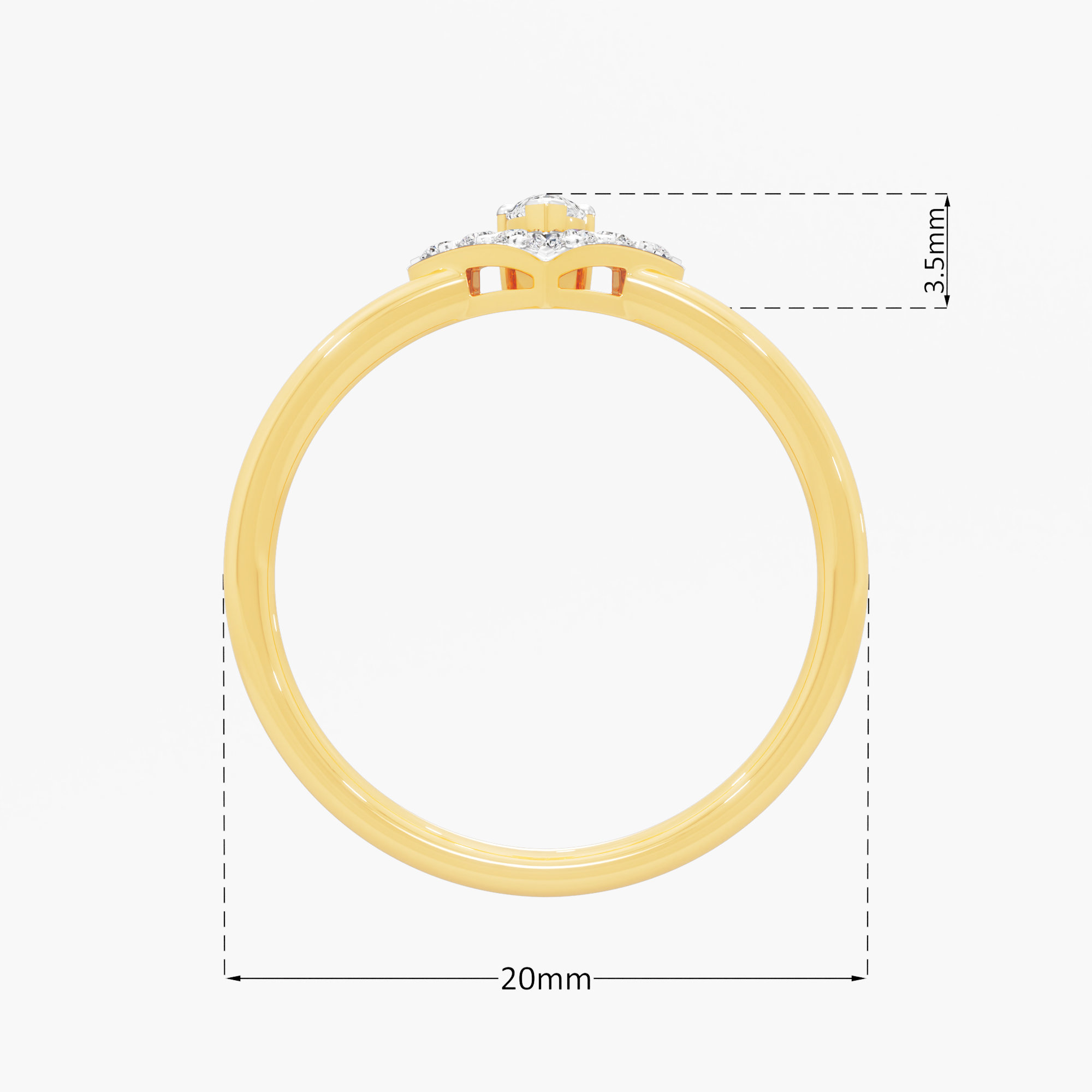 Majestic Bloom Halos Ring in 9KT Yellow Gold (Diamond Quality: FG-VVS VS)