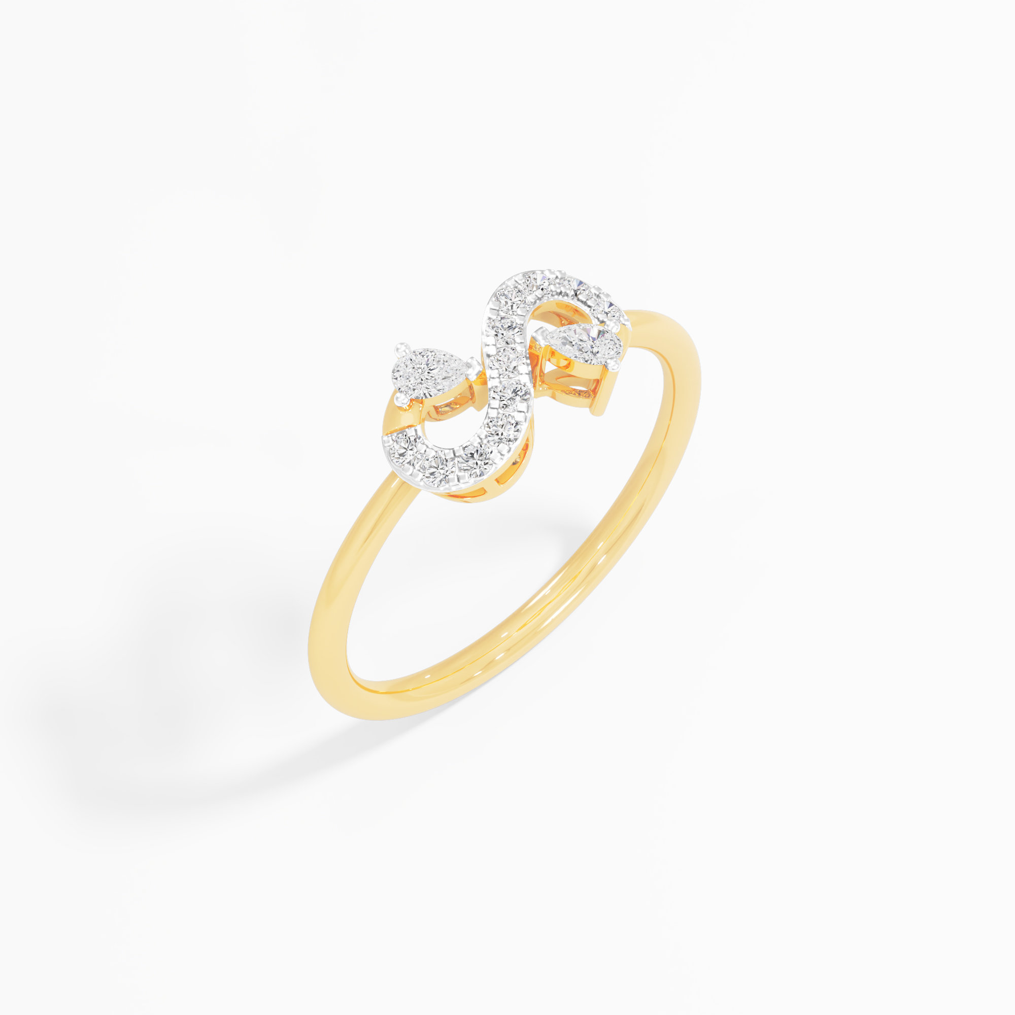 Endless Brilliance Bypass Ring in 9KT Yellow Gold (Diamond Quality: FG-VVS VS)