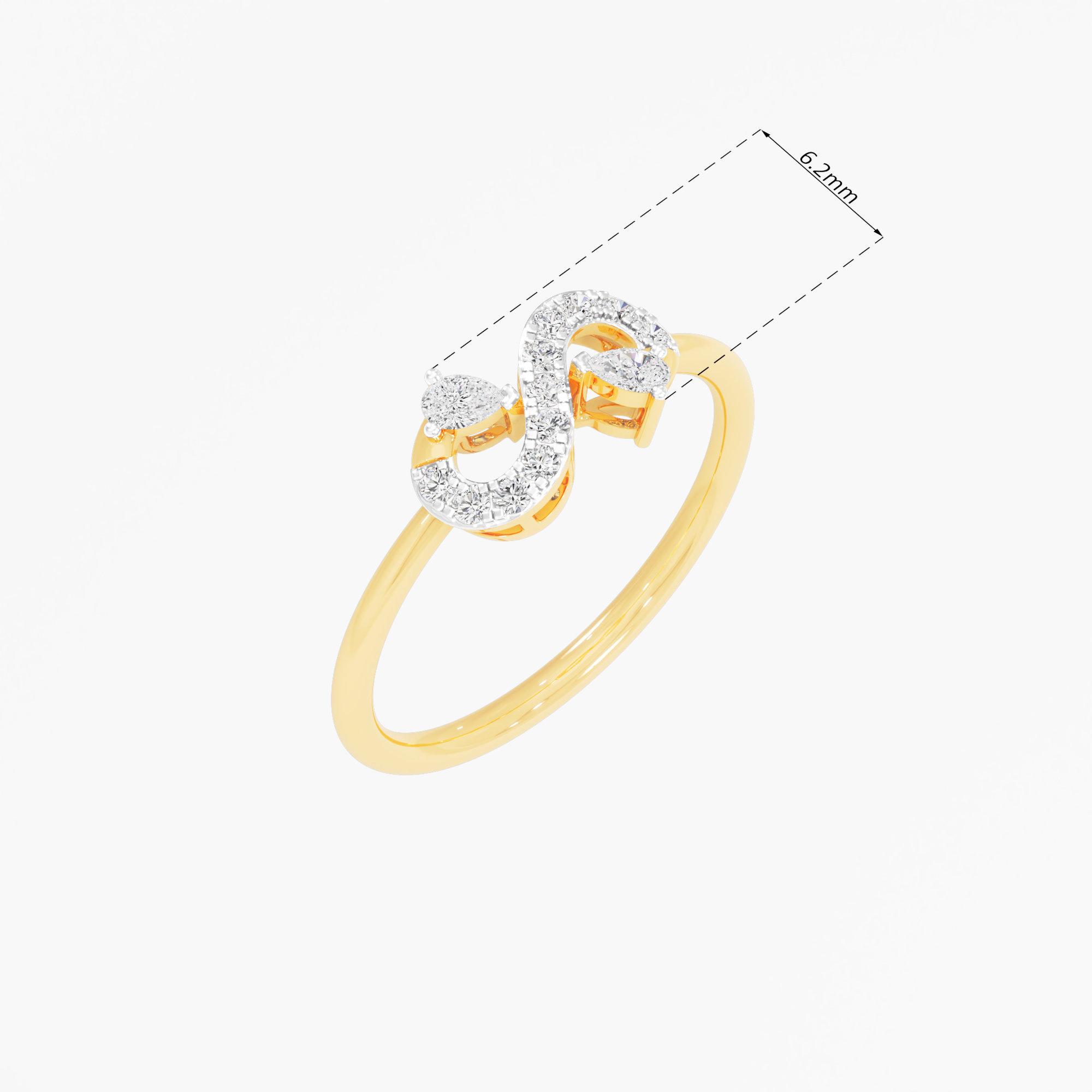 Endless Brilliance Bypass Ring in 9KT Yellow Gold (Diamond Quality: FG-VVS VS)