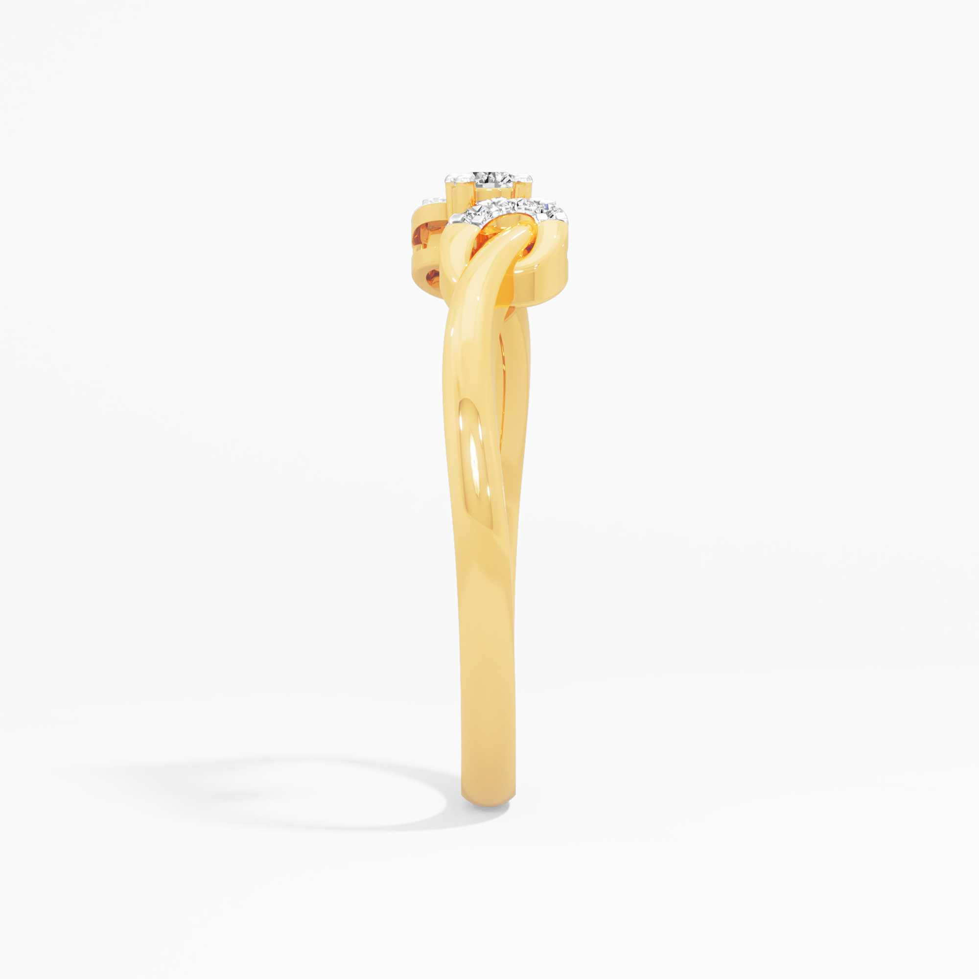 Bow Sparkle Diamond Ring in 9KT Yellow Gold (Diamond Quality: FG-VVS VS)