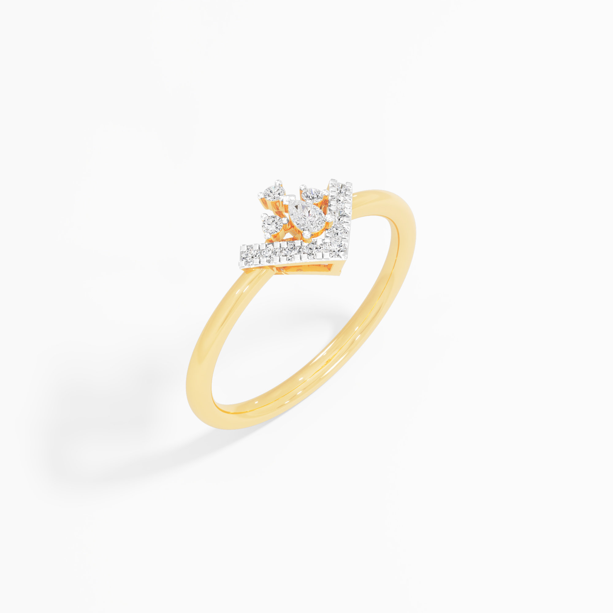 Regal Vesta Cocktail Ring in 9KT Yellow Gold (Diamond Quality: FG-VVS VS)