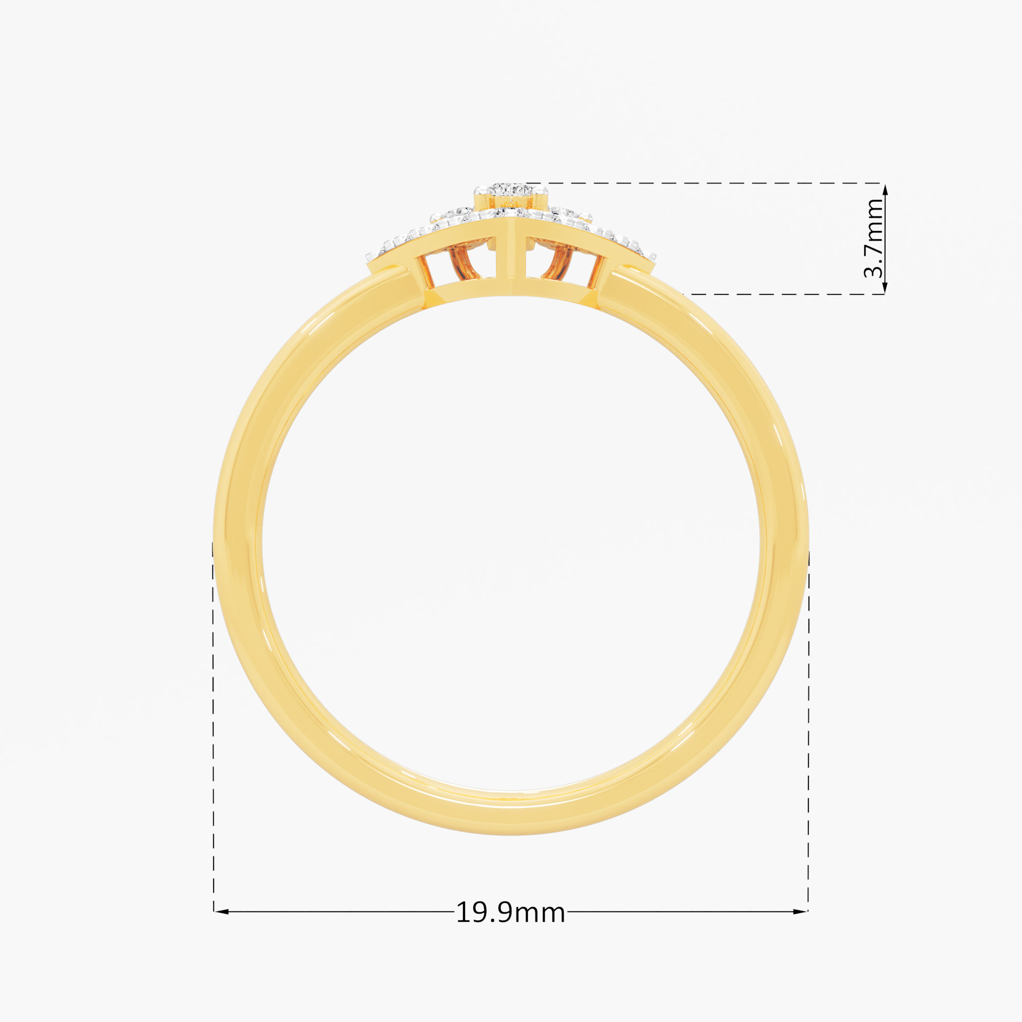 Regal Vesta Cocktail Ring in 9KT Yellow Gold (Diamond Quality: FG-VVS VS)