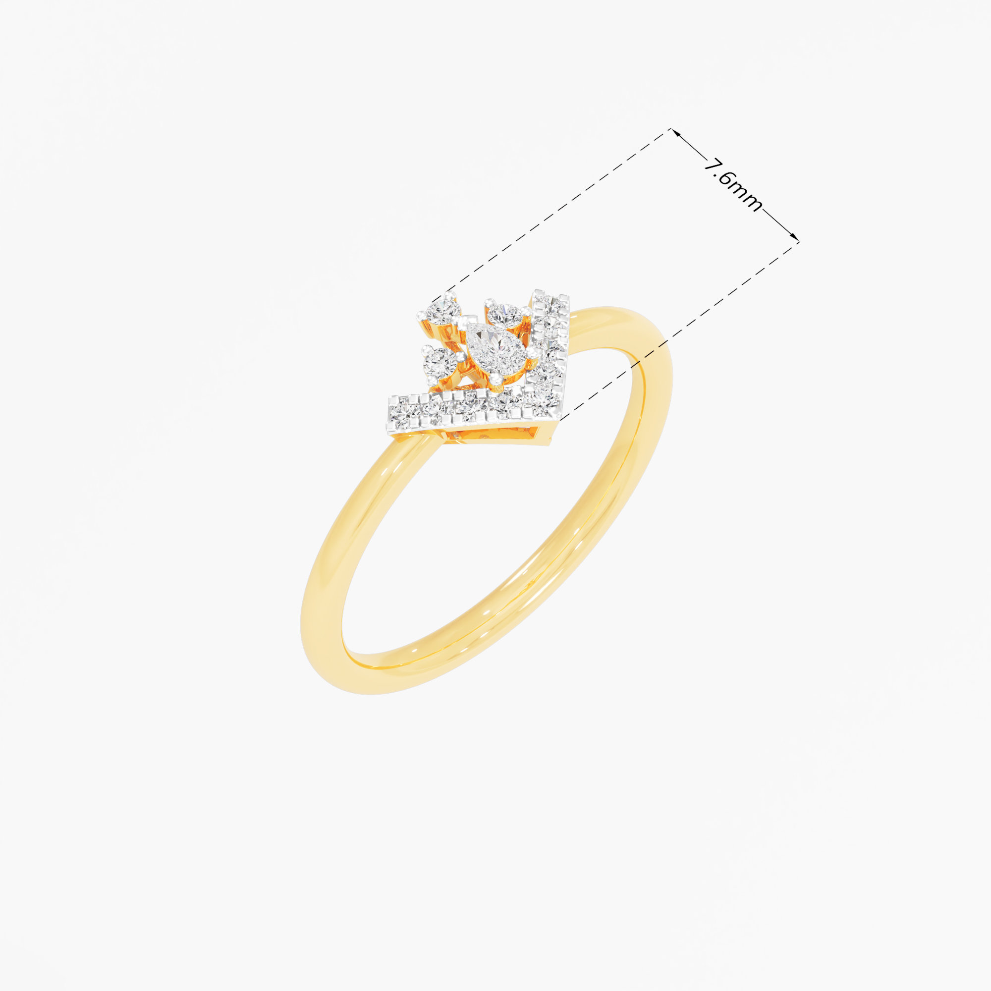 Regal Vesta Cocktail Ring in 9KT Yellow Gold (Diamond Quality: FG-VVS VS)