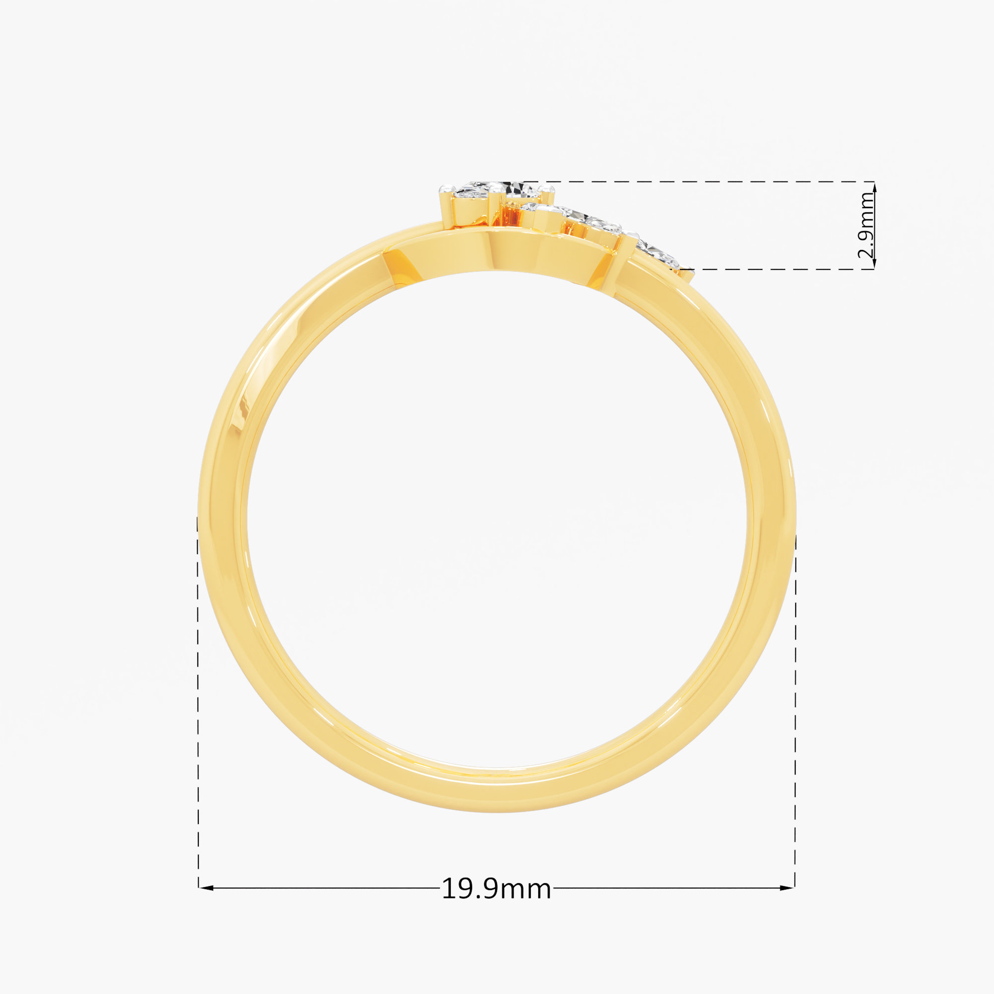 Dawn Petal Diamond Ring in 9KT Yellow Gold (Diamond Quality: FG-VVS VS)