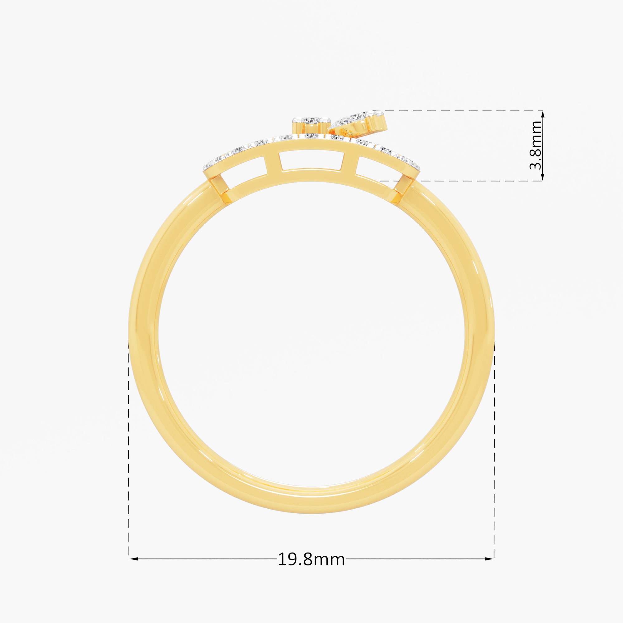 Teardrop Bloom Cocktail Ring in 9KT Yellow Gold (Diamond Quality: FG-VVS VS)