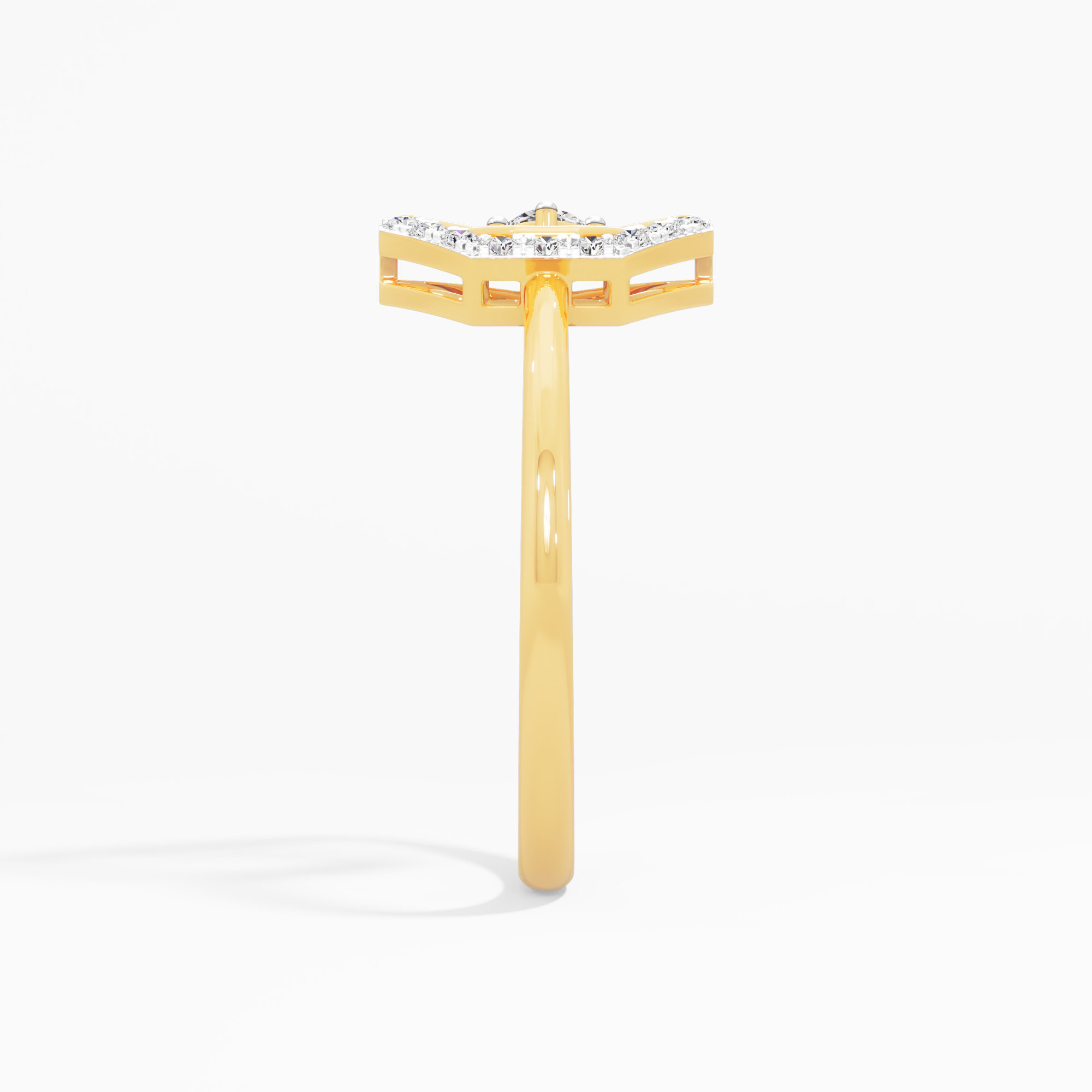 Radiant Frame Halos Ring in 9KT Yellow Gold (Diamond Quality: FG-VVS VS)