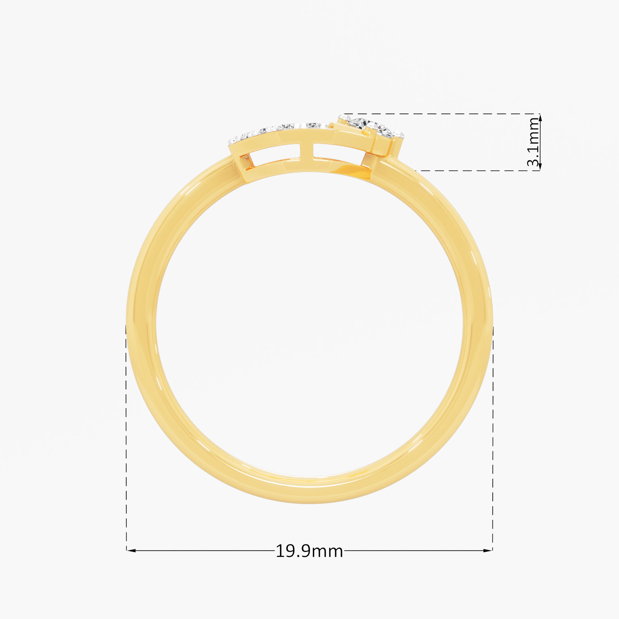 Radiant Frame Halos Ring in 9KT Yellow Gold (Diamond Quality: FG-VVS VS)