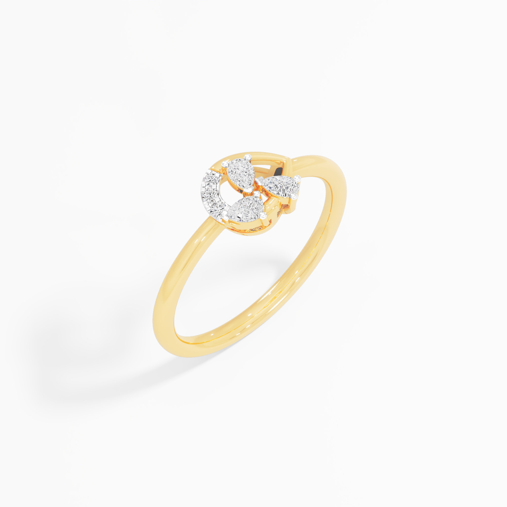 Dewdrop Cascade Cluster Ring in 9KT Yellow Gold (Diamond Quality: FG-VVS VS)
